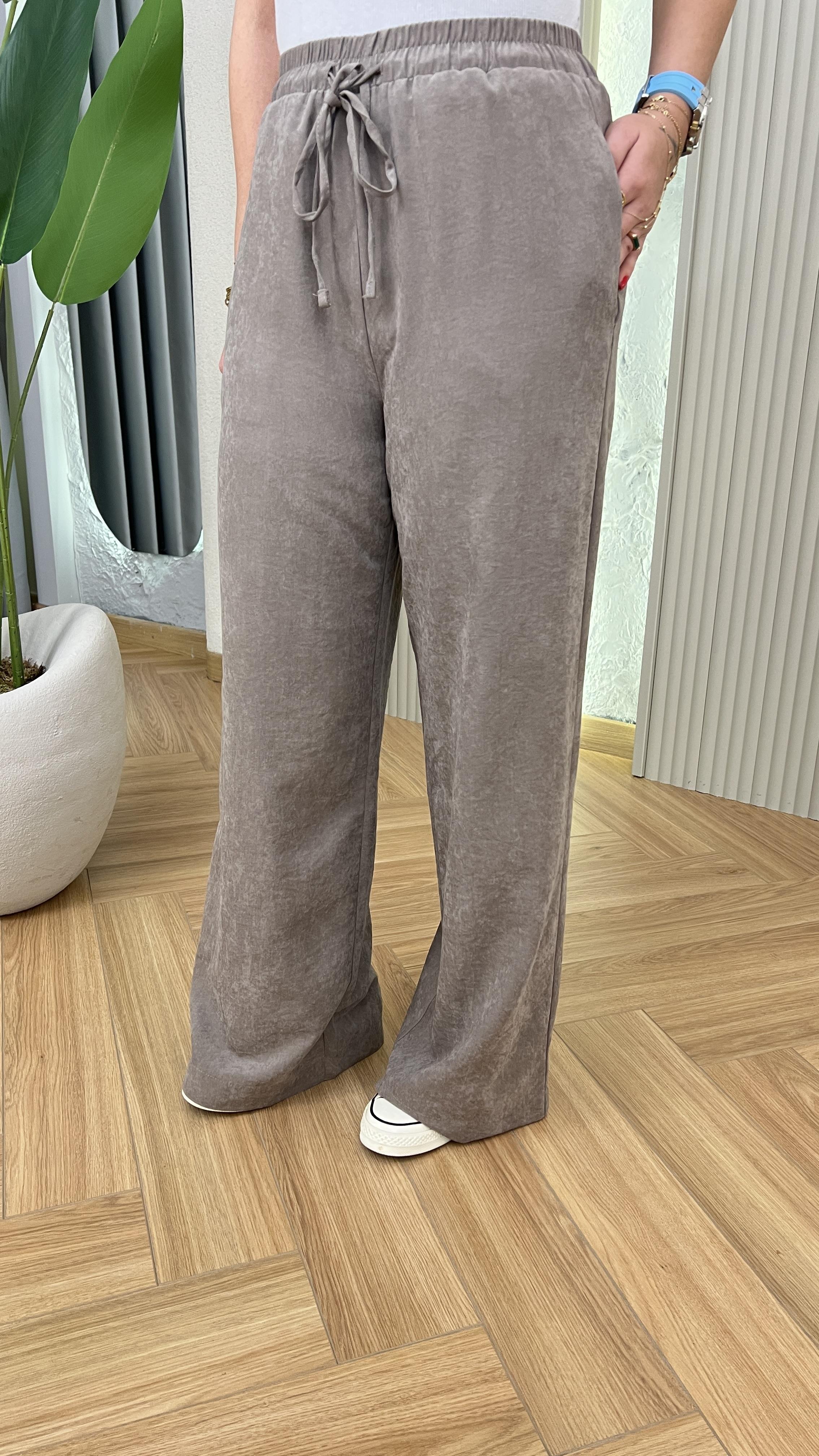Vizon Mois Dokulu Bol Paça Pantolon