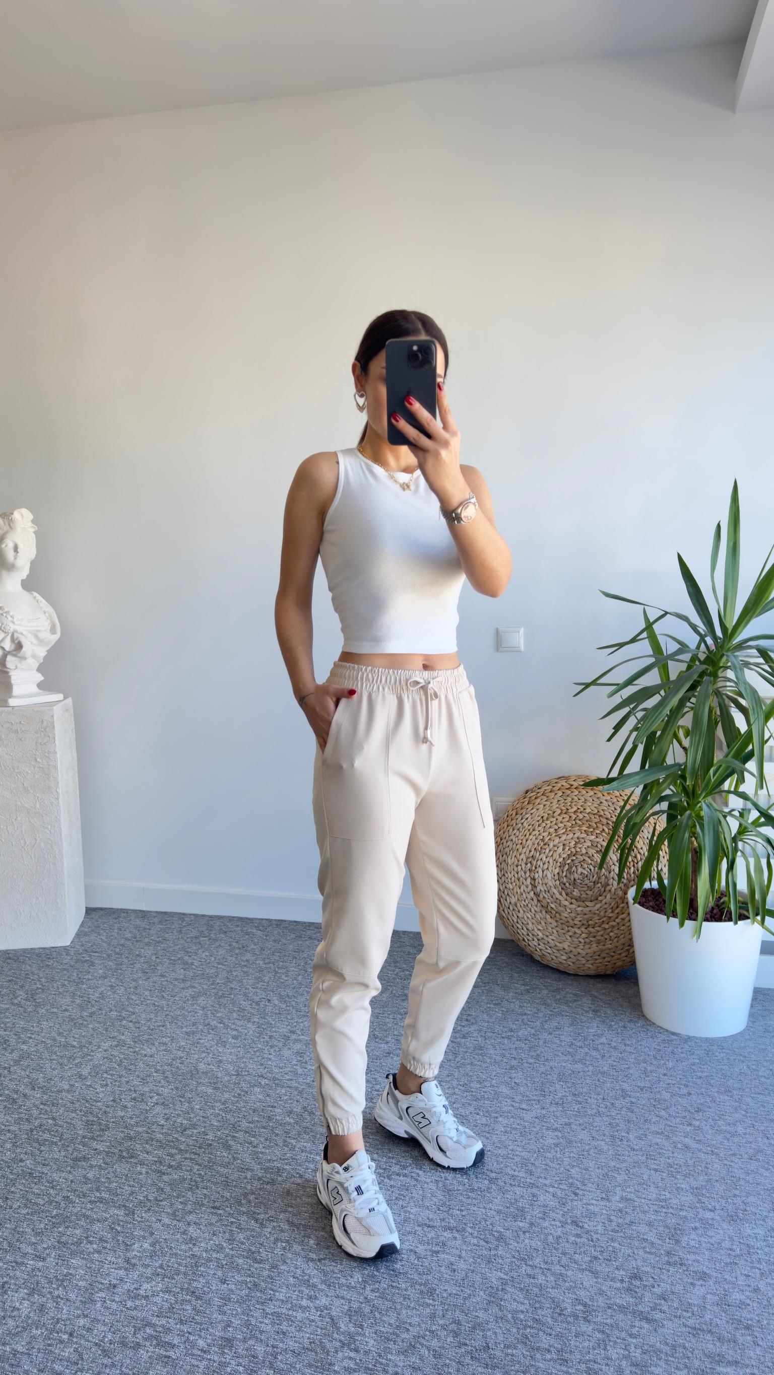 Tws Model Paça Fermuarlı Bej Pantolon