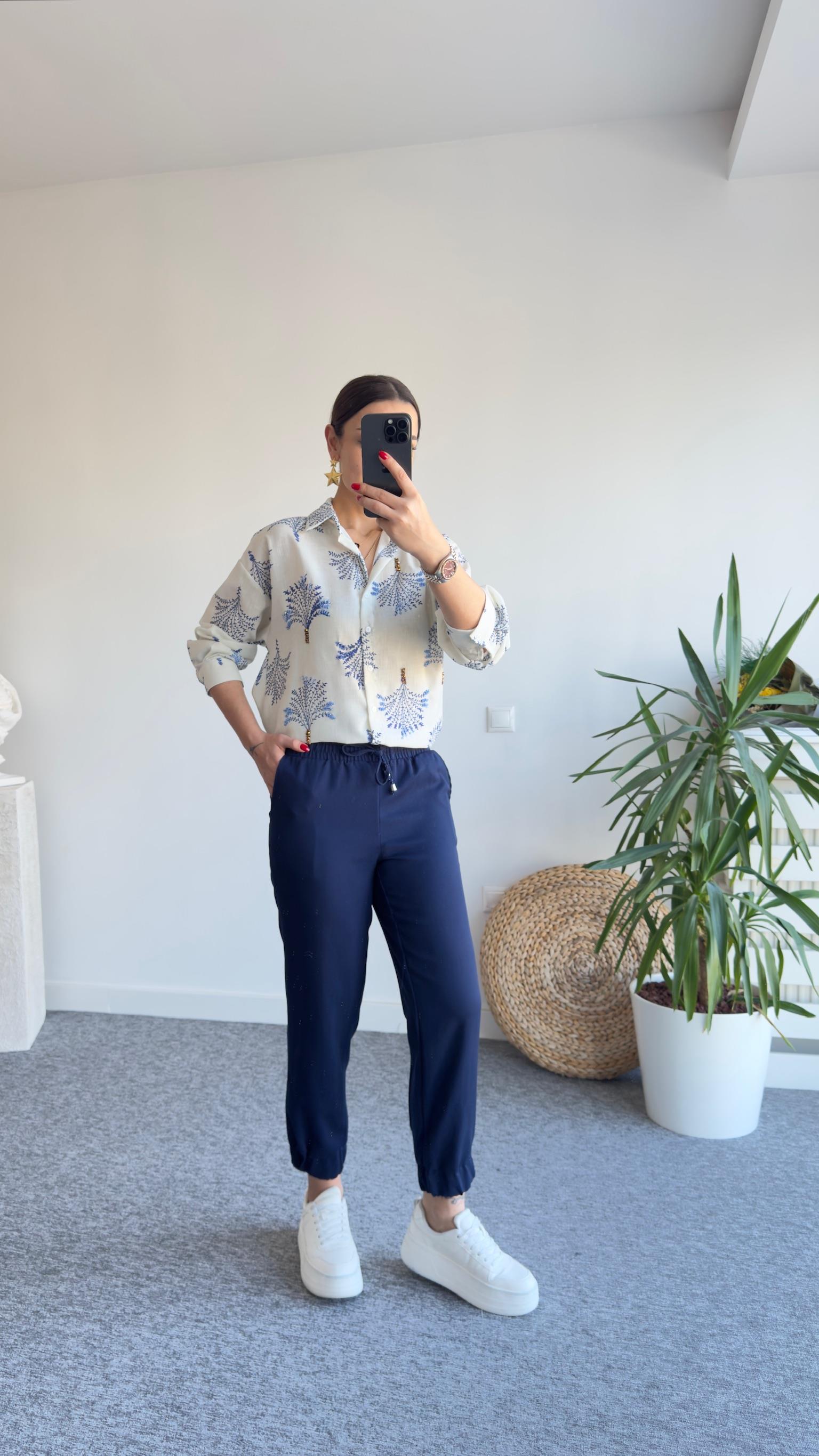 Paça Lastikli Laci Modal Gabardin Pantolon