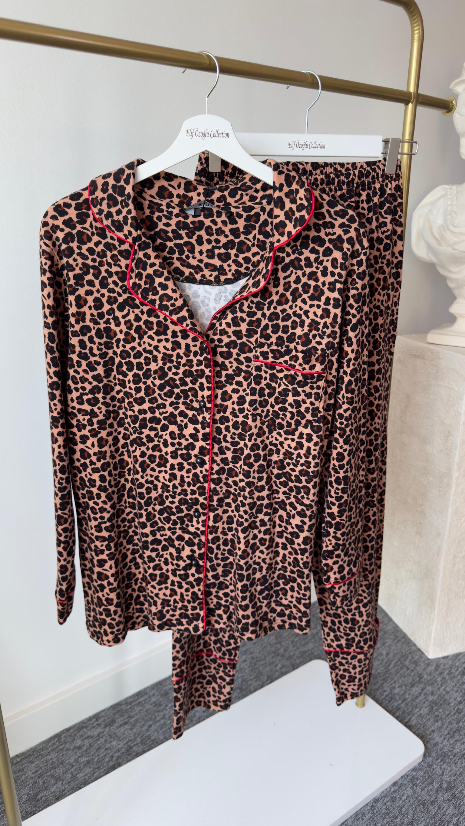 Leopar Desenli İkili Takım
