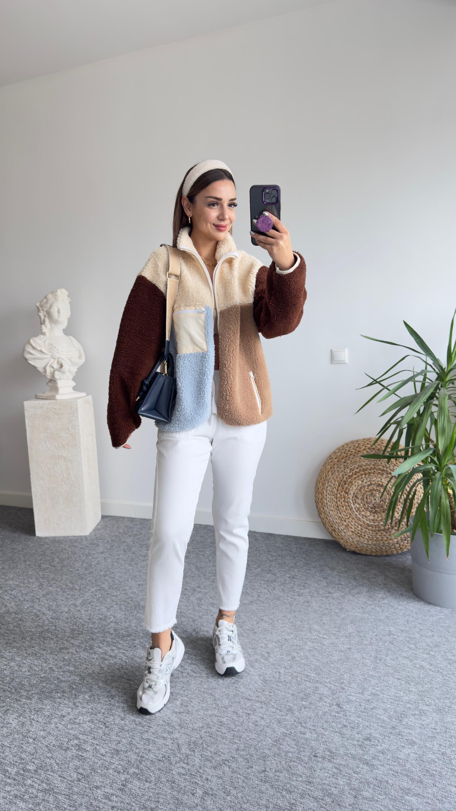 Orj Marka Renk Geçişli Peluş Ceket