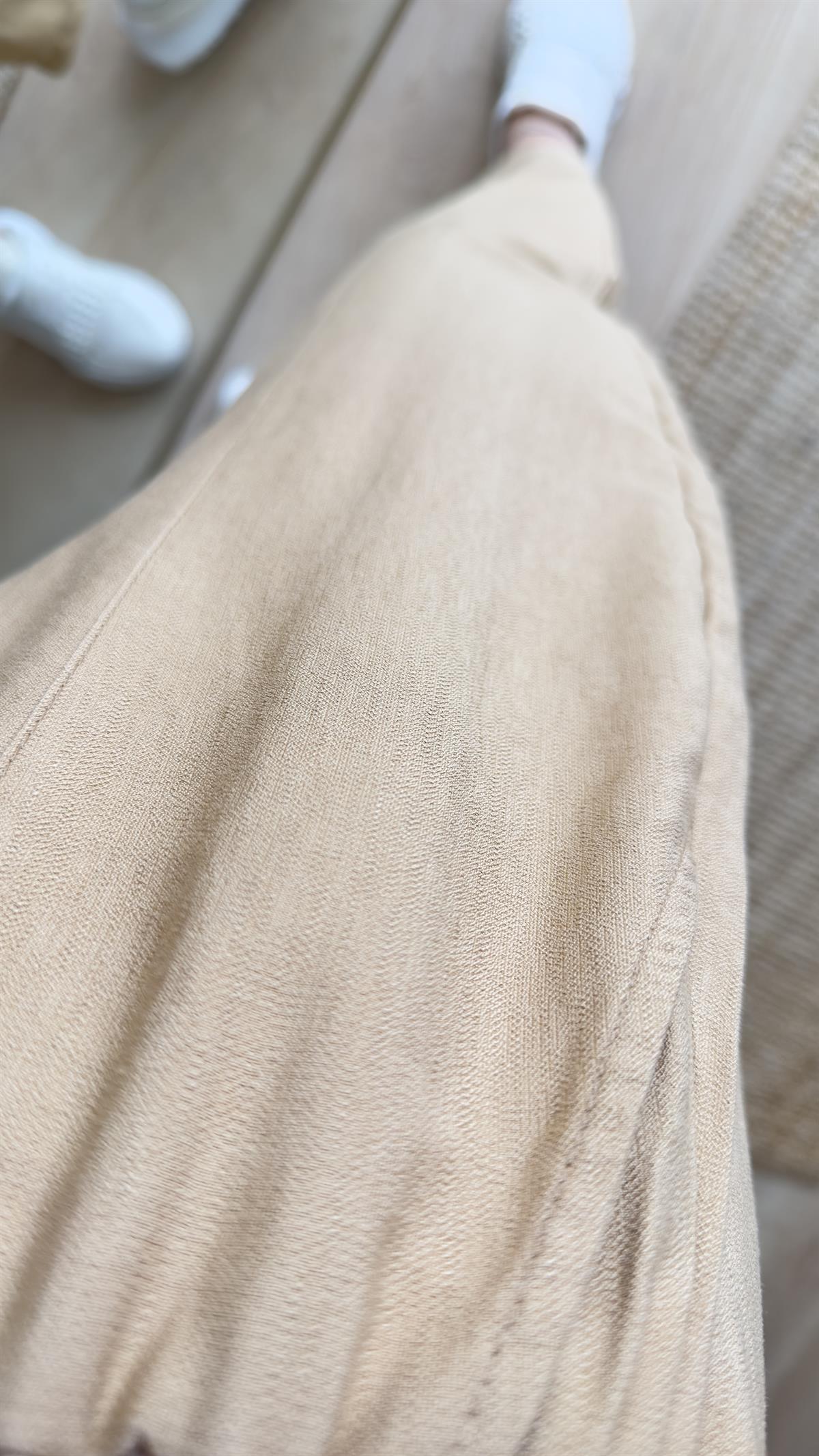 Beli Lastikli Camel Şalvar Pantolon