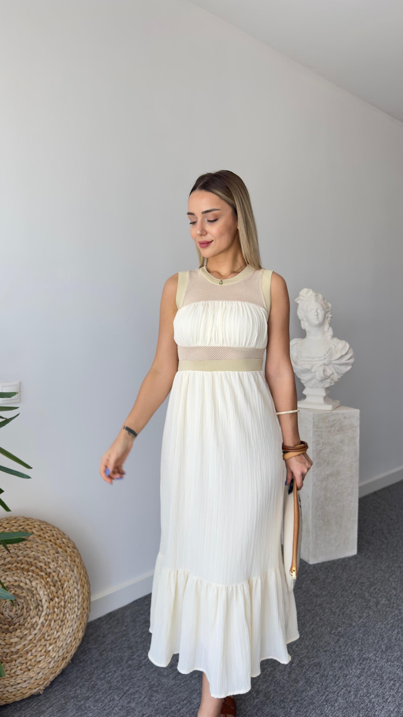 Tws Model File Detaylı Ribanalı Elbise 