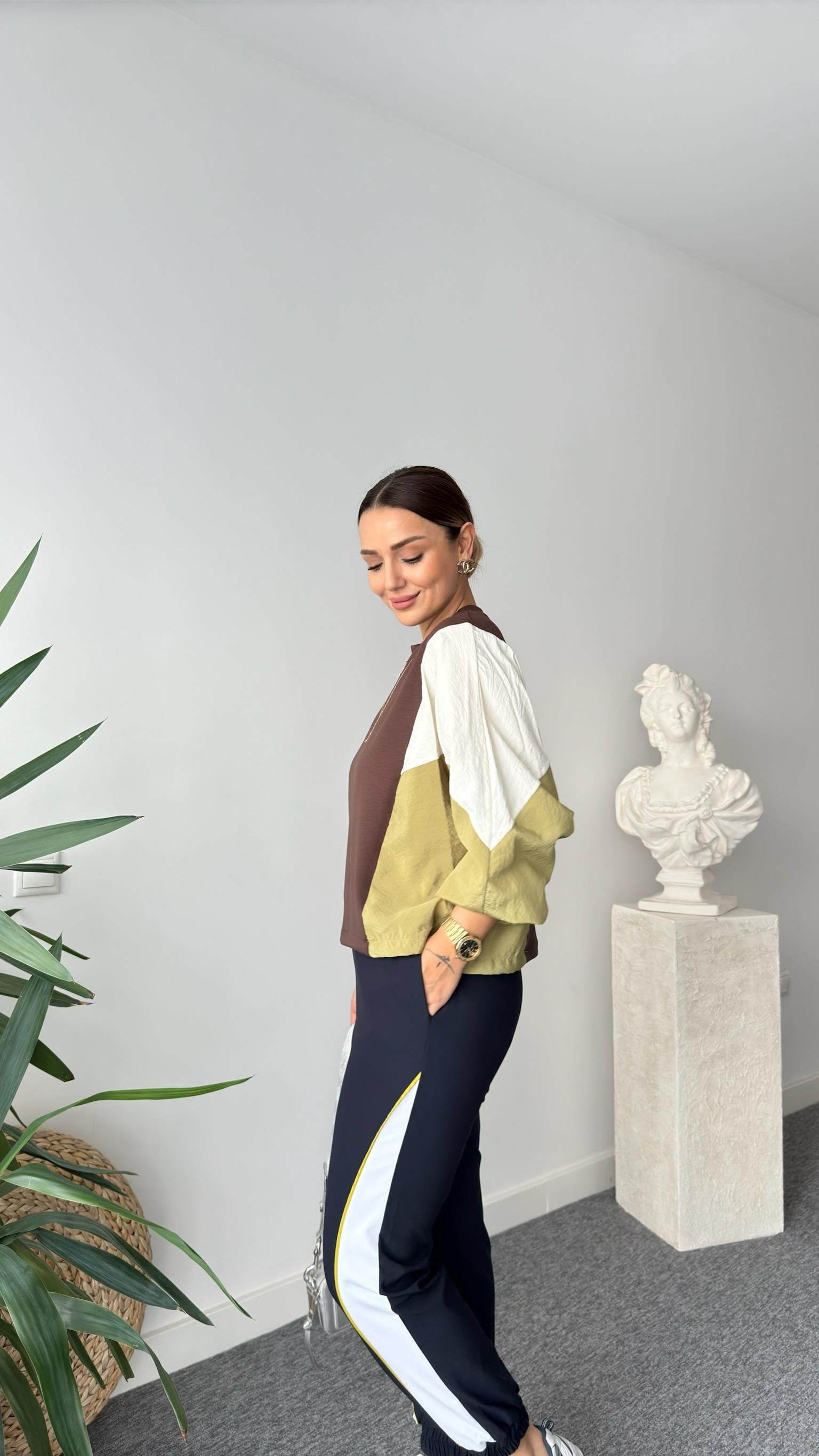 Coti Paraşüt Detaylı Kahve Modal Sweat