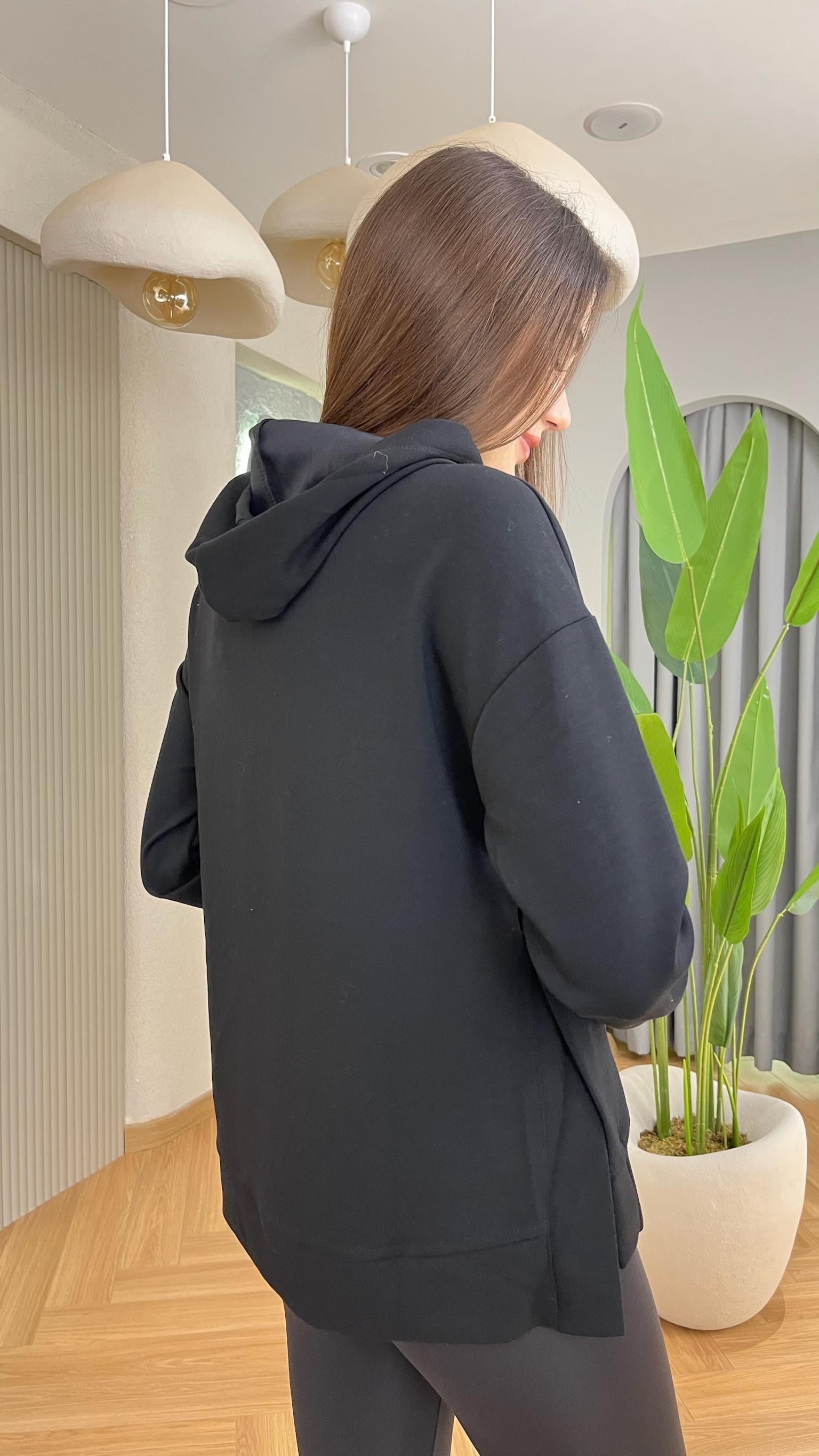 Gowna Yan Yırtmaçlı Modal Sweat