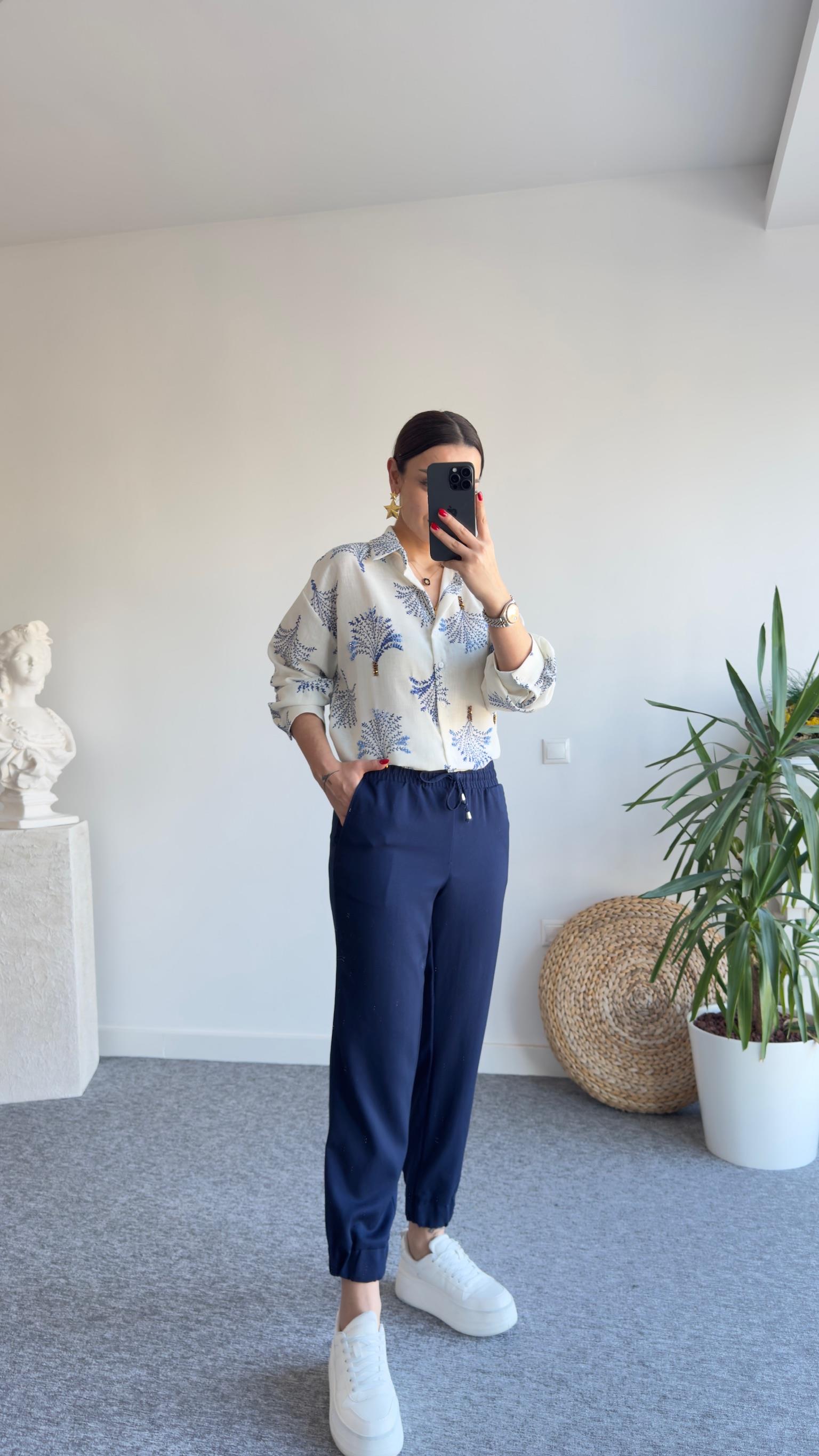 Paça Lastikli Laci Modal Gabardin Pantolon