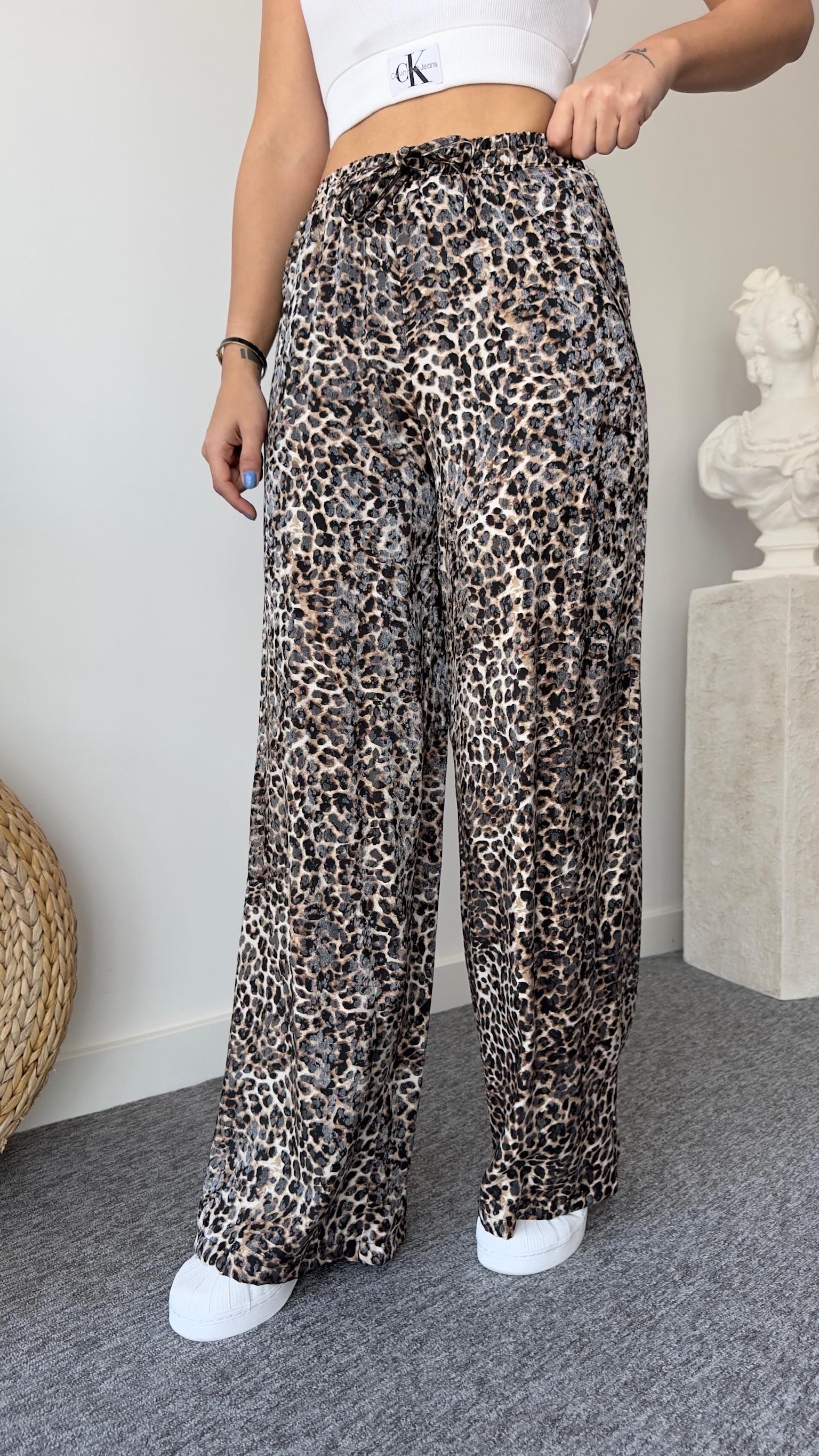 Corre Bel Lastikli Leopar Desen Pantolon