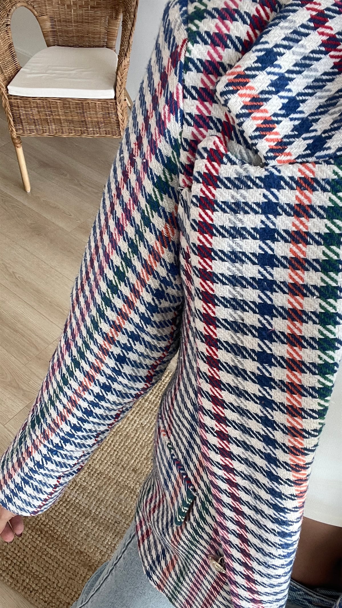 Çok Renkli Ekose Blazer Ceket