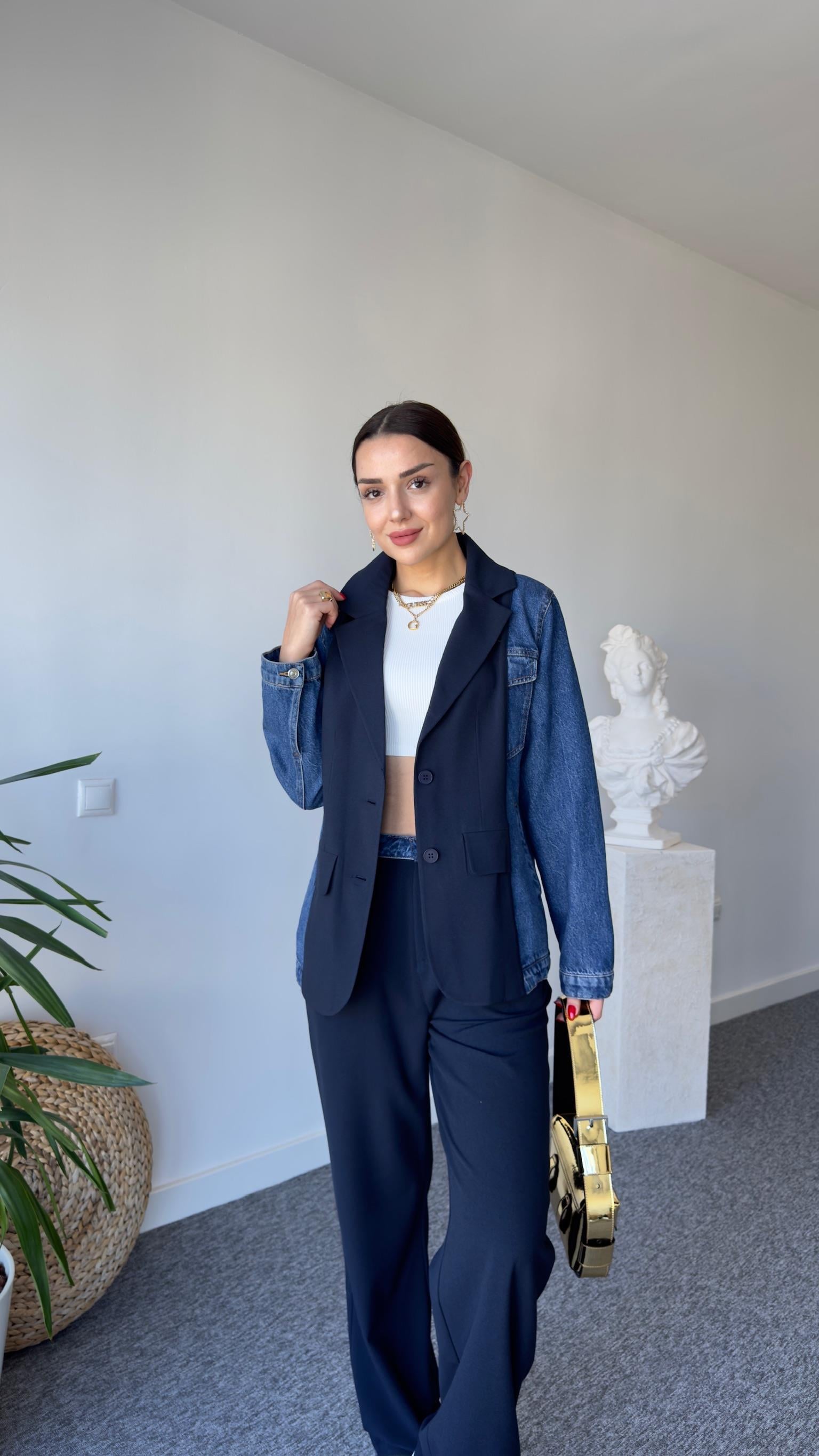 Premıum Yanlar Kot Geçişli Laci Blazer