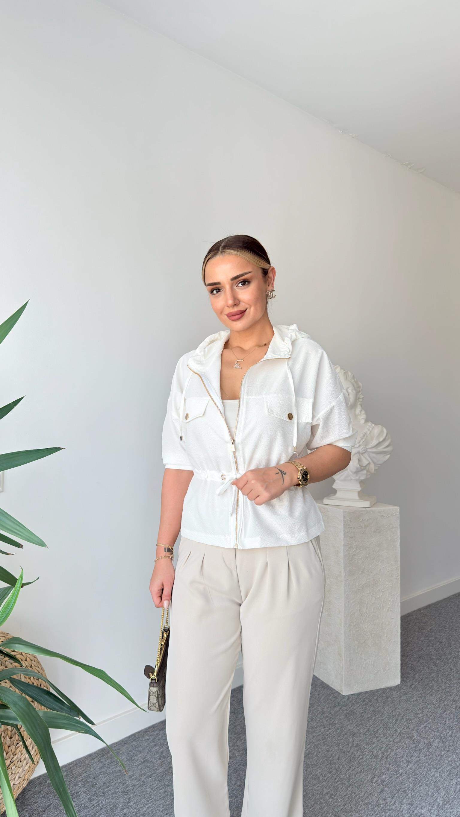 Beyaz Ntwrk Model Bubble İnce Ceket