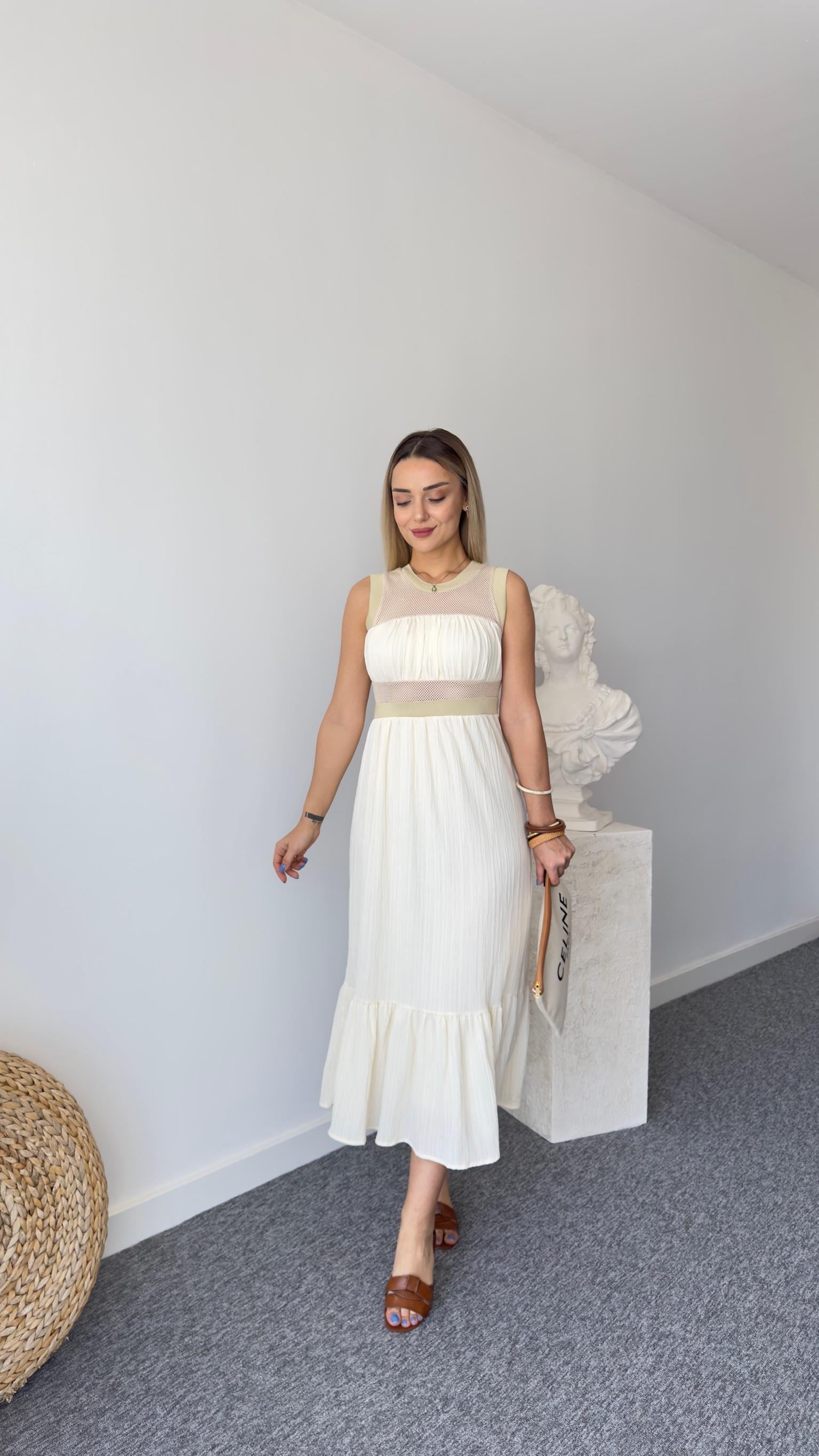Tws Model File Detaylı Ribanalı Elbise 