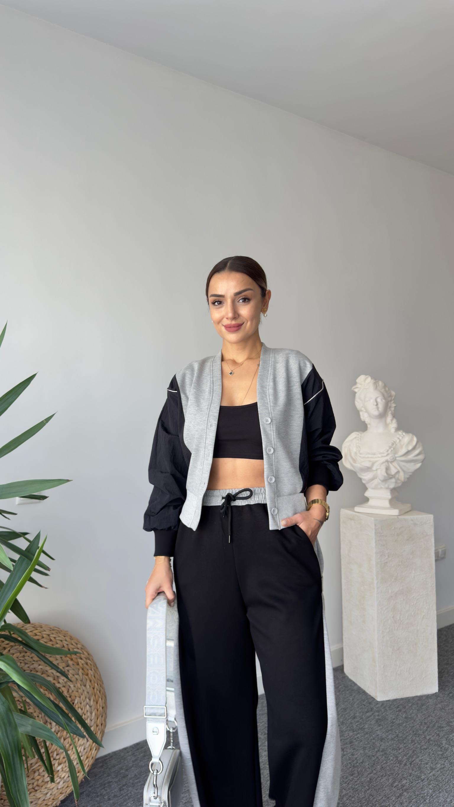 Ara Biyeli Paraşüt Detay Ceketli Takım