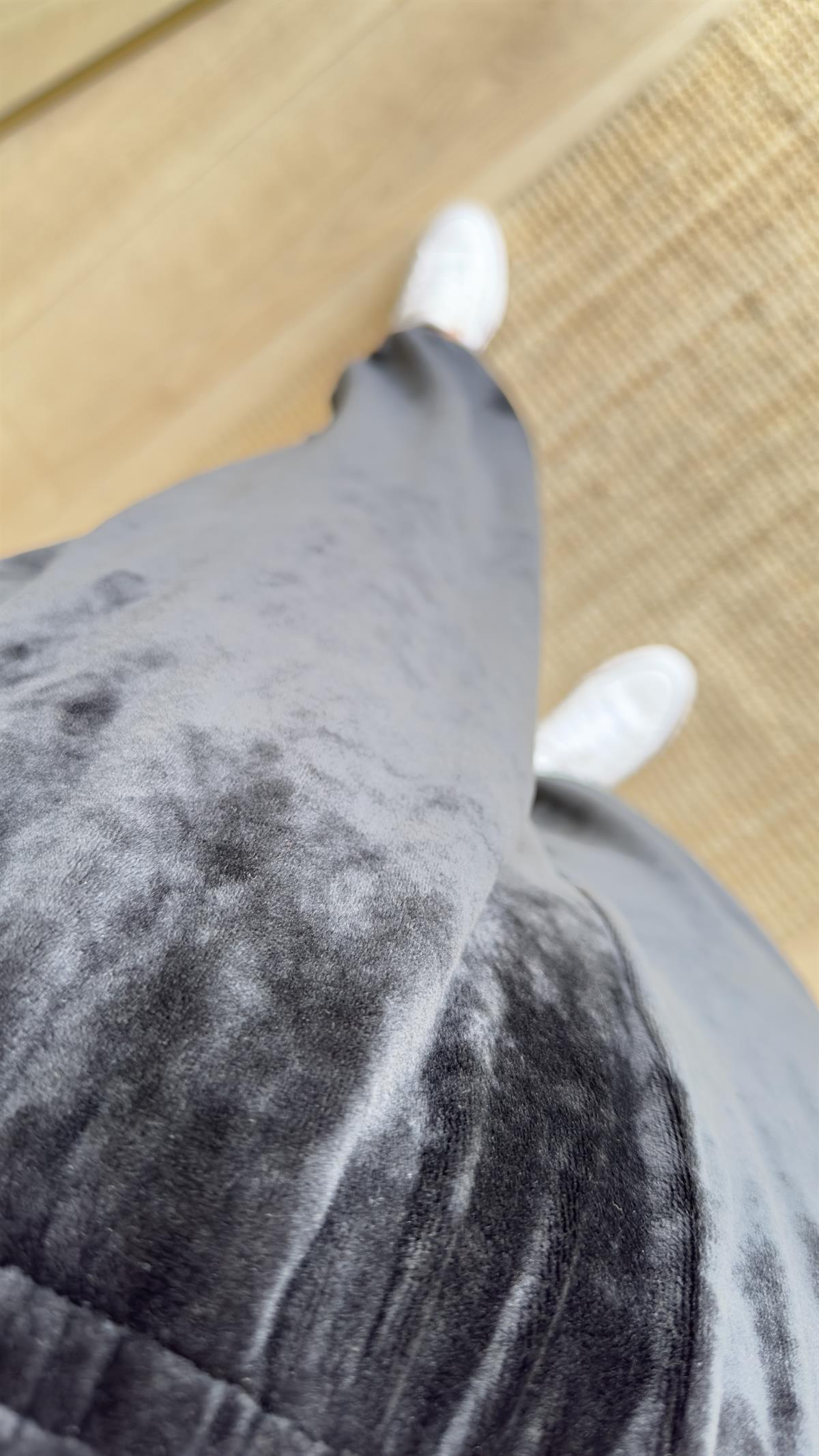 Orj Marka Beli Lastikli Kadife Jogger