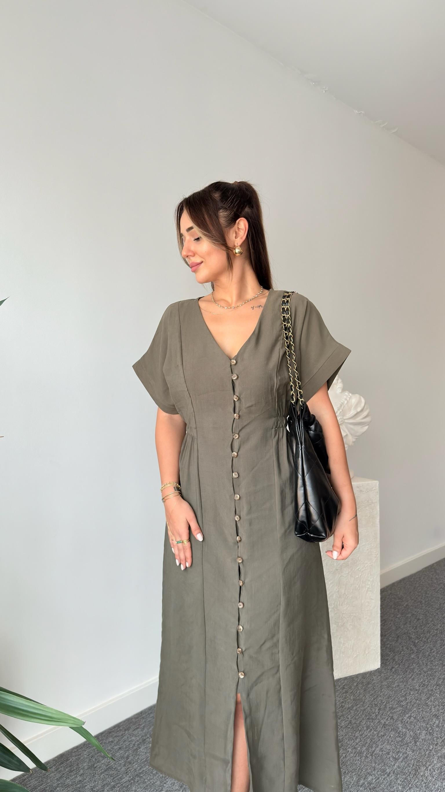 Haki Voul Zra Model Tensel Elbise