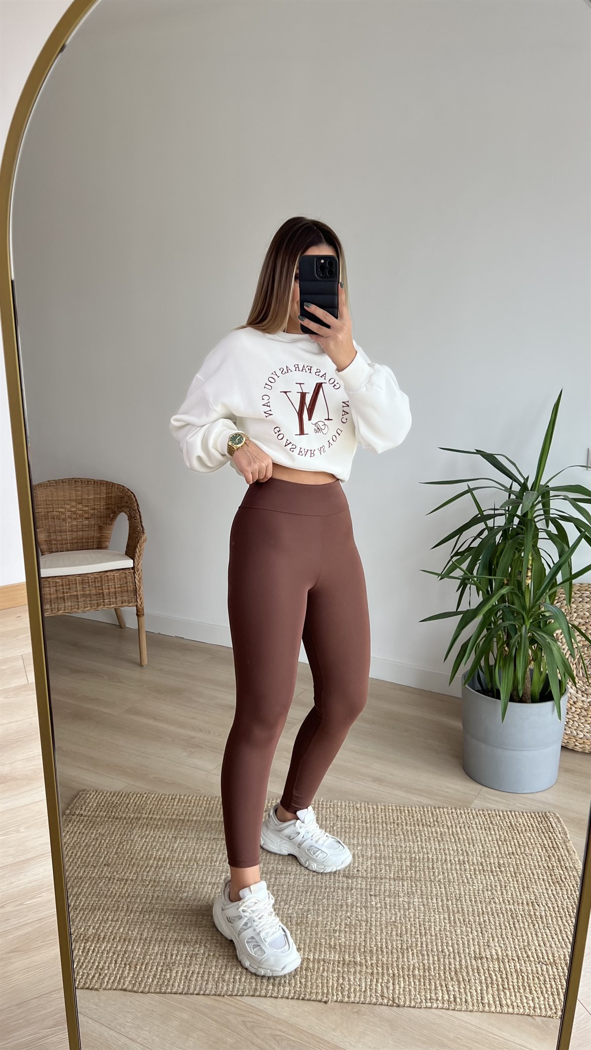 Korseli Nano Fit Tayt Kahve
