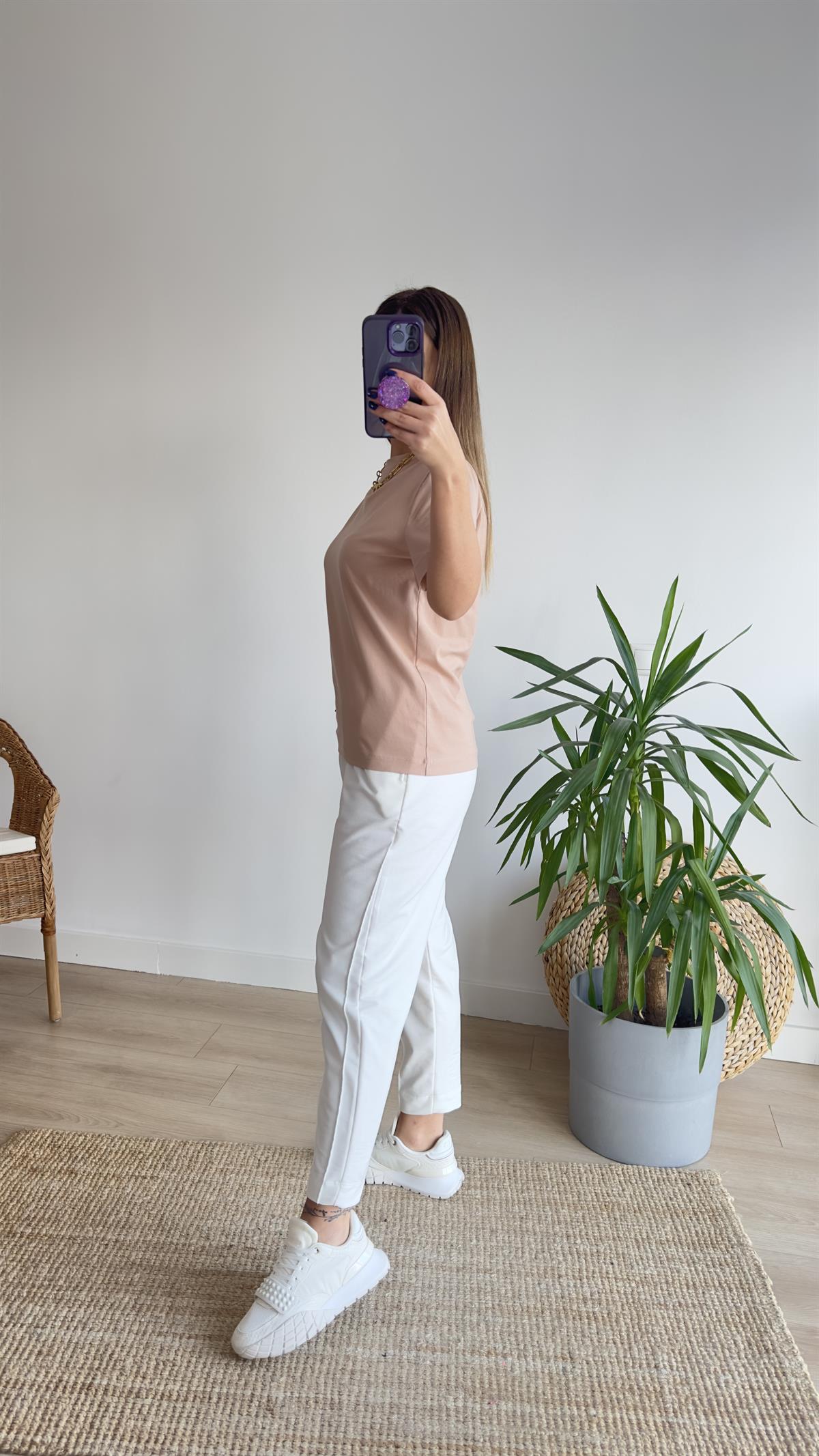 Bisiklet Yaka Massi Bej Basic