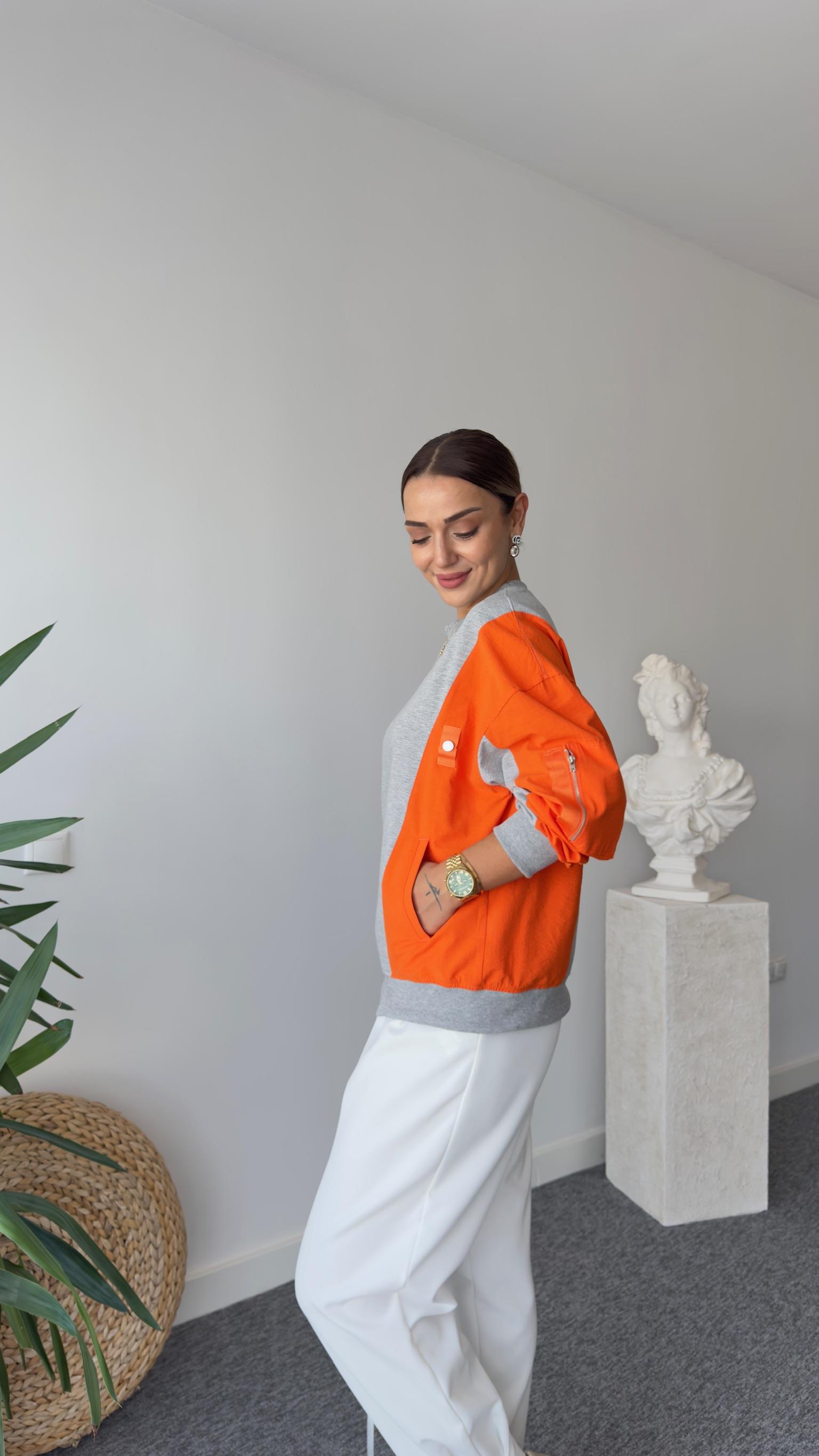Tws Model Turuncu Paraşüt Garnili Sweat
