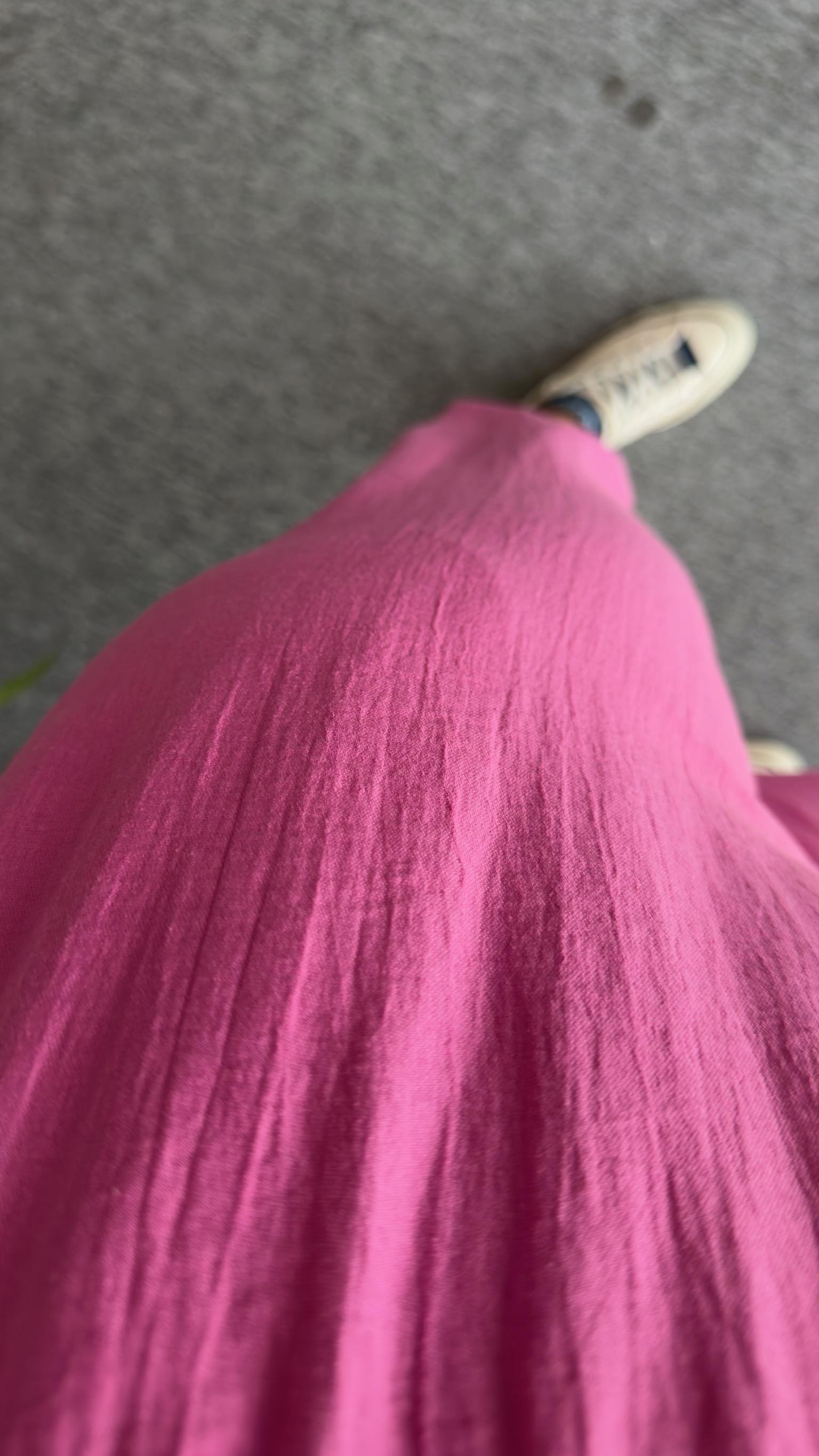 Paçası Pilili Pembe Pantolon