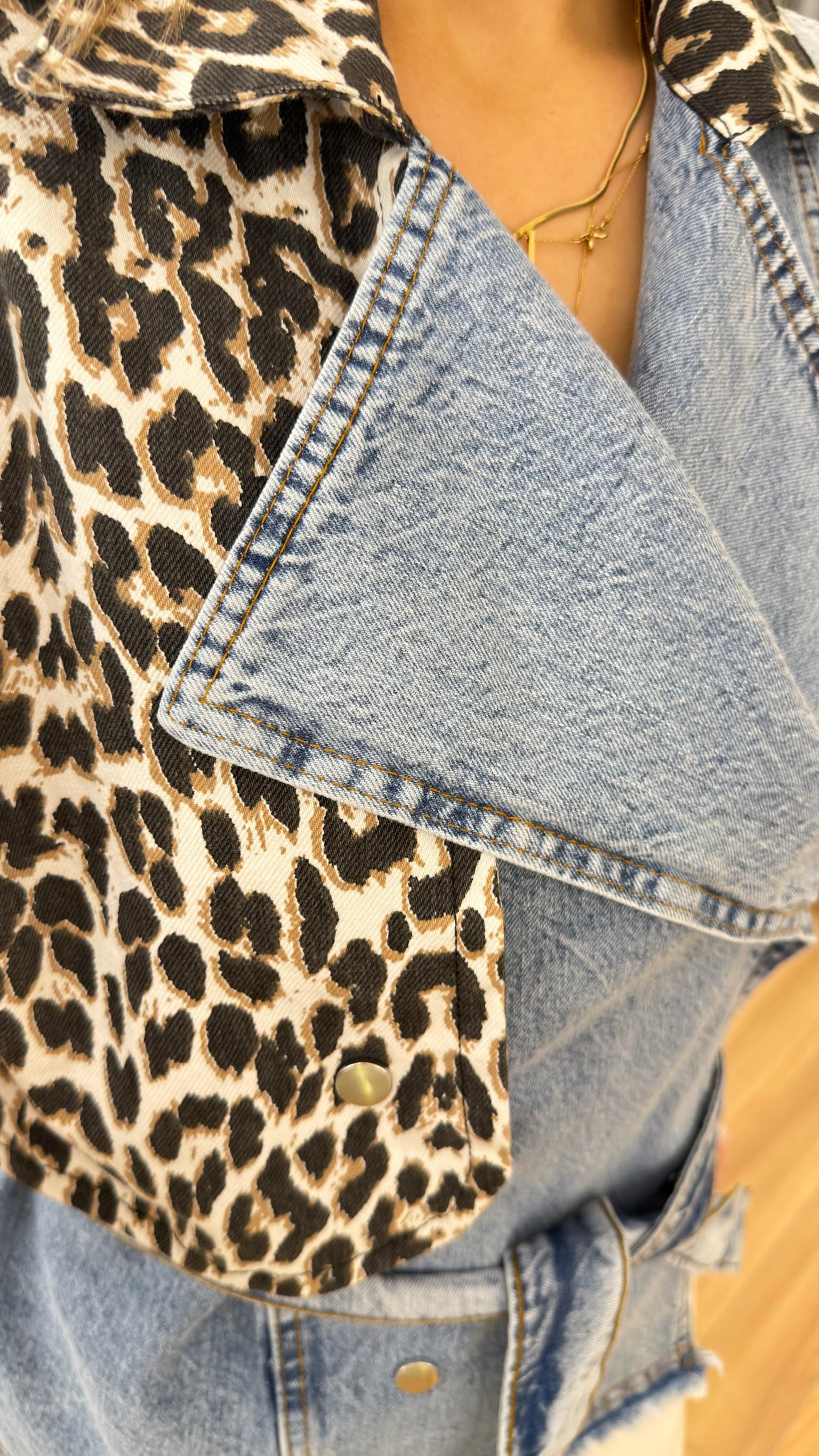Tws Model Leopar Detaylı Tasarım Yelek