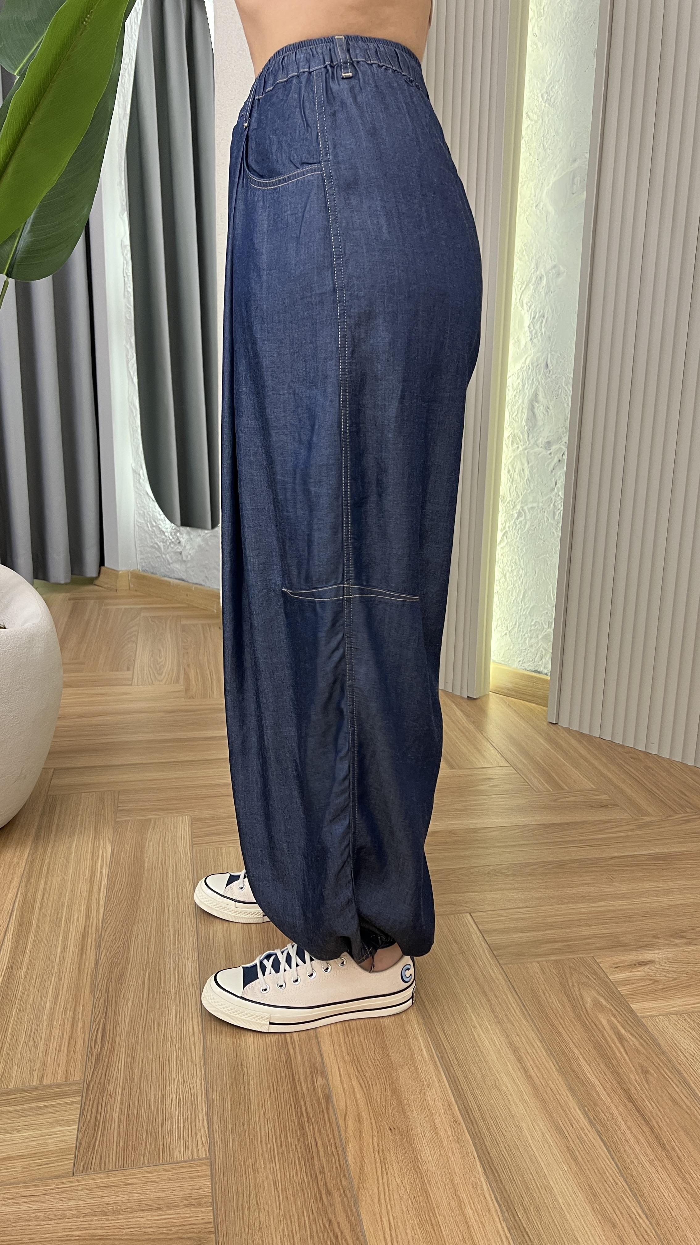 Riva Bileği Bağcıklı Premium Tensel Pantolon