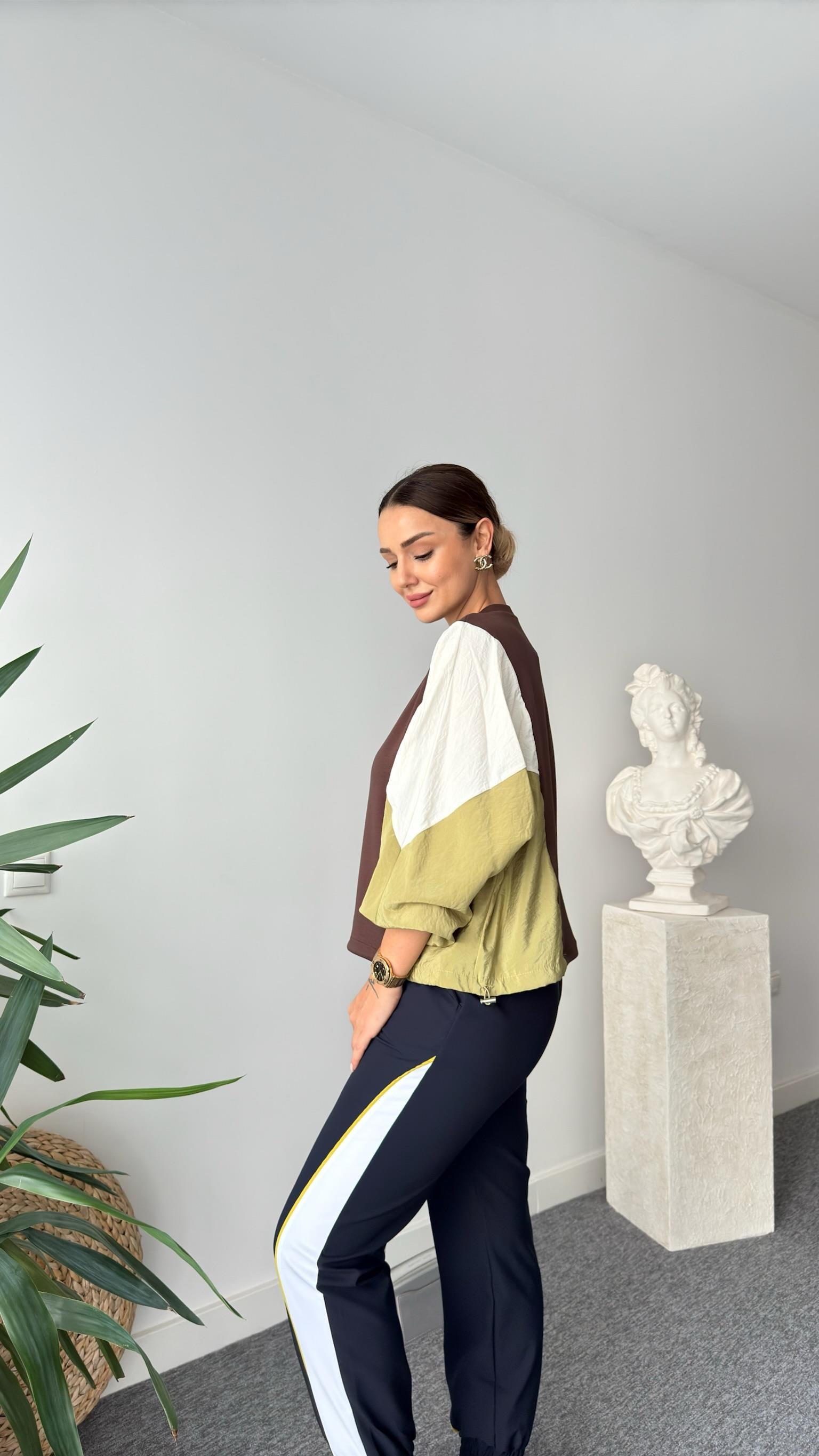 Coti Paraşüt Detaylı Kahve Modal Sweat