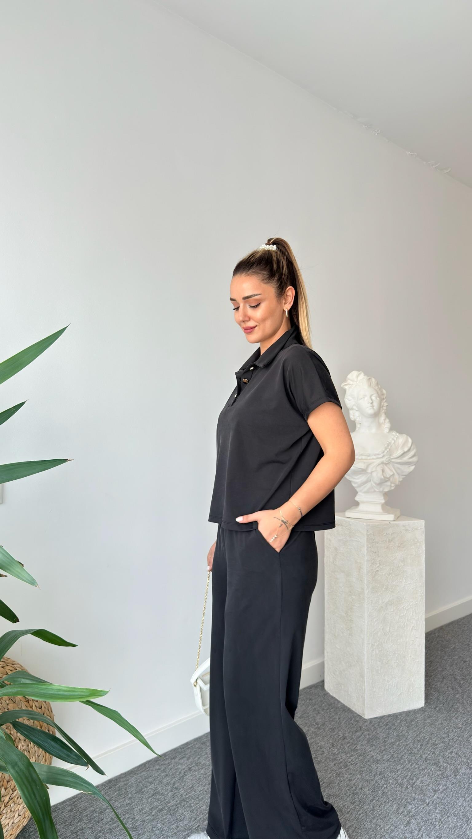 Siyah Premium Doku Pike Modal Takım