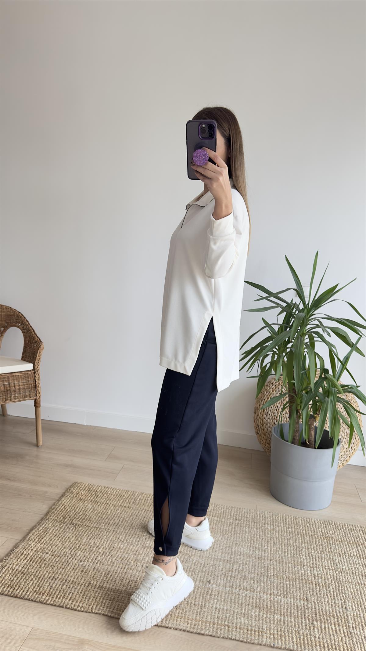 Fermuarlı Mevsimlik Modal Sweat
