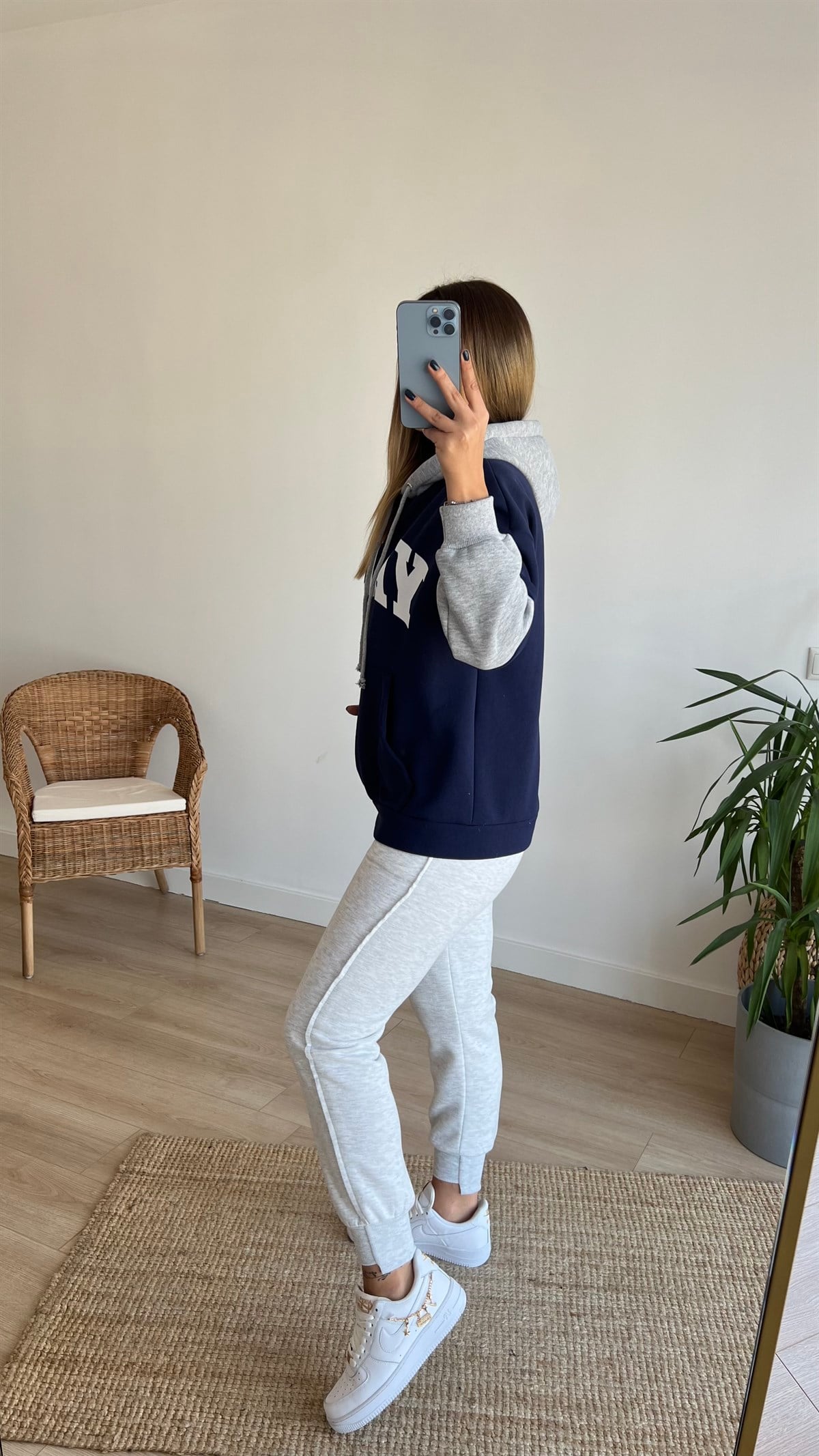  Yale Baskı Lacivert Sweat