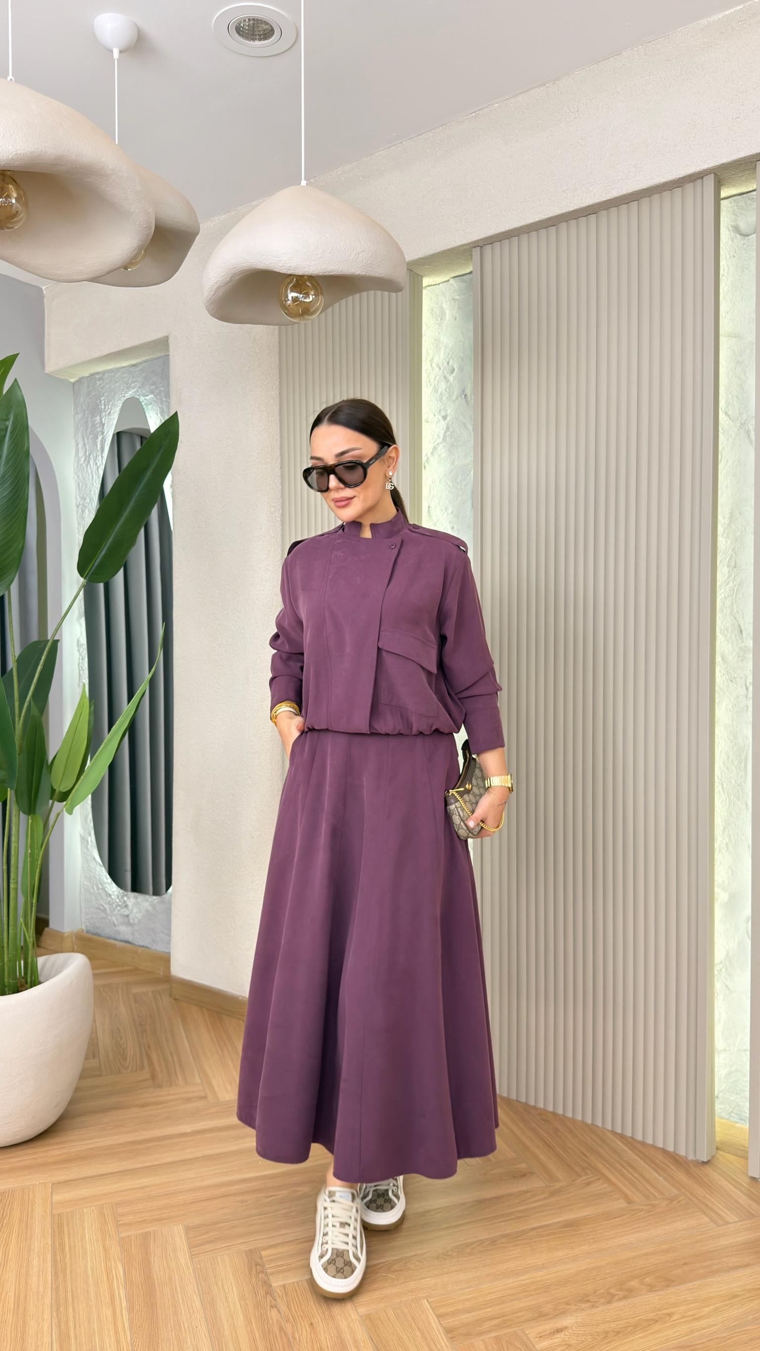 Bordo Bellis Premium Etekli Tensel Modal Takım