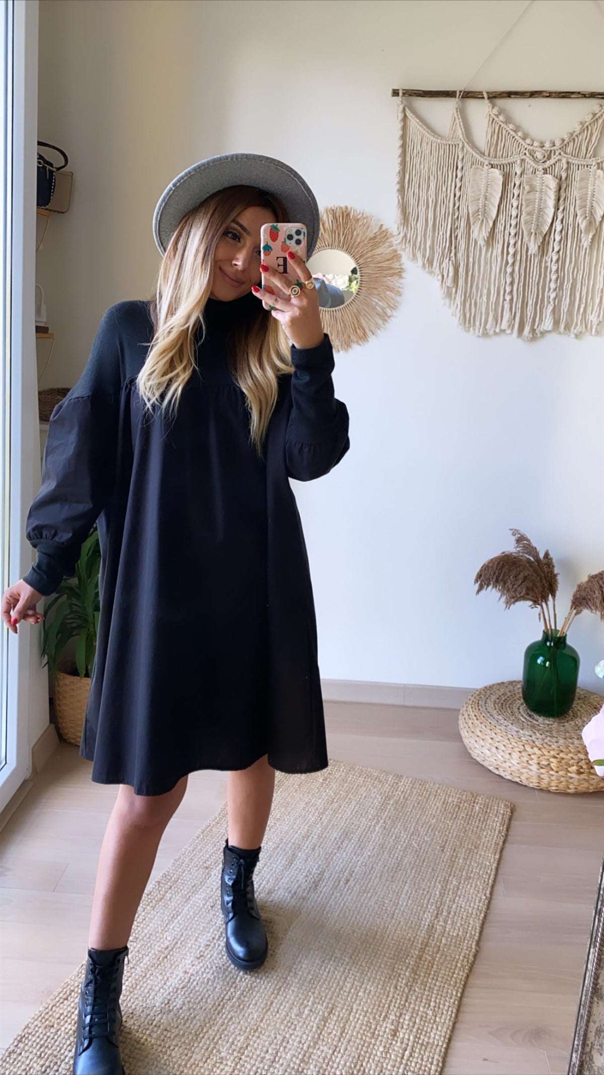 Balıkçı Yaka Oversize Poplin Elbise