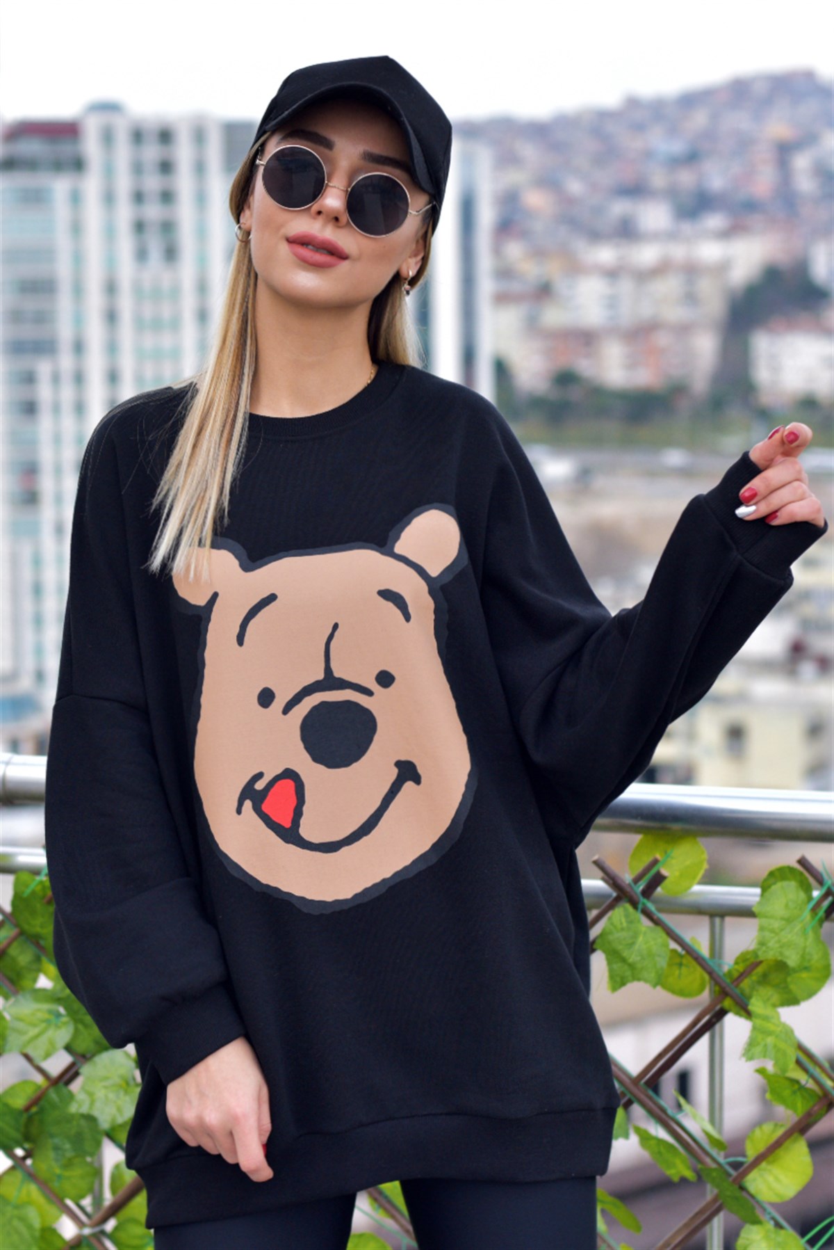 Ayıcık Baskı Sweatshirt