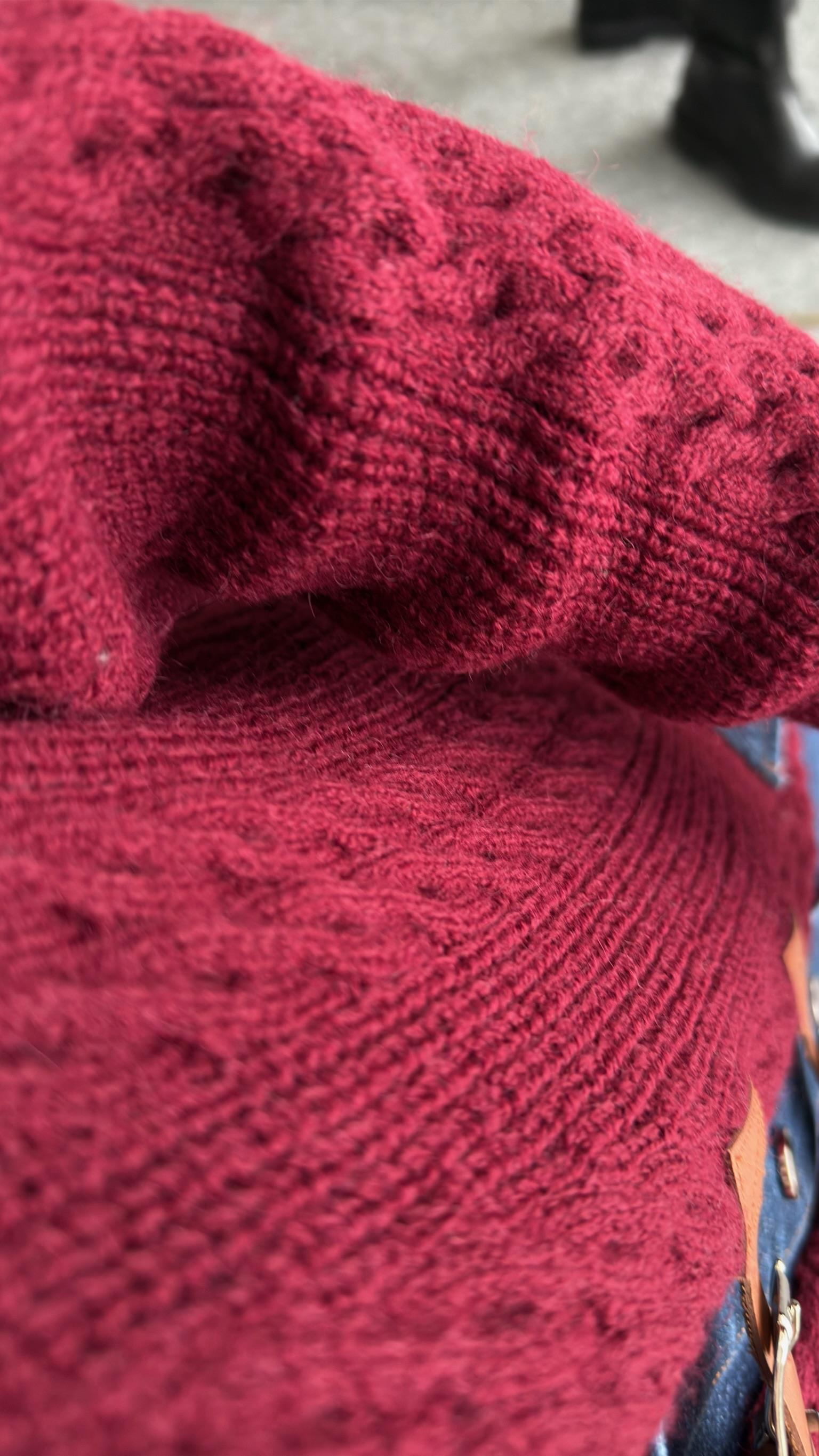Bordo Neil Kot Gömlek Parçalı Tasarım Hırka