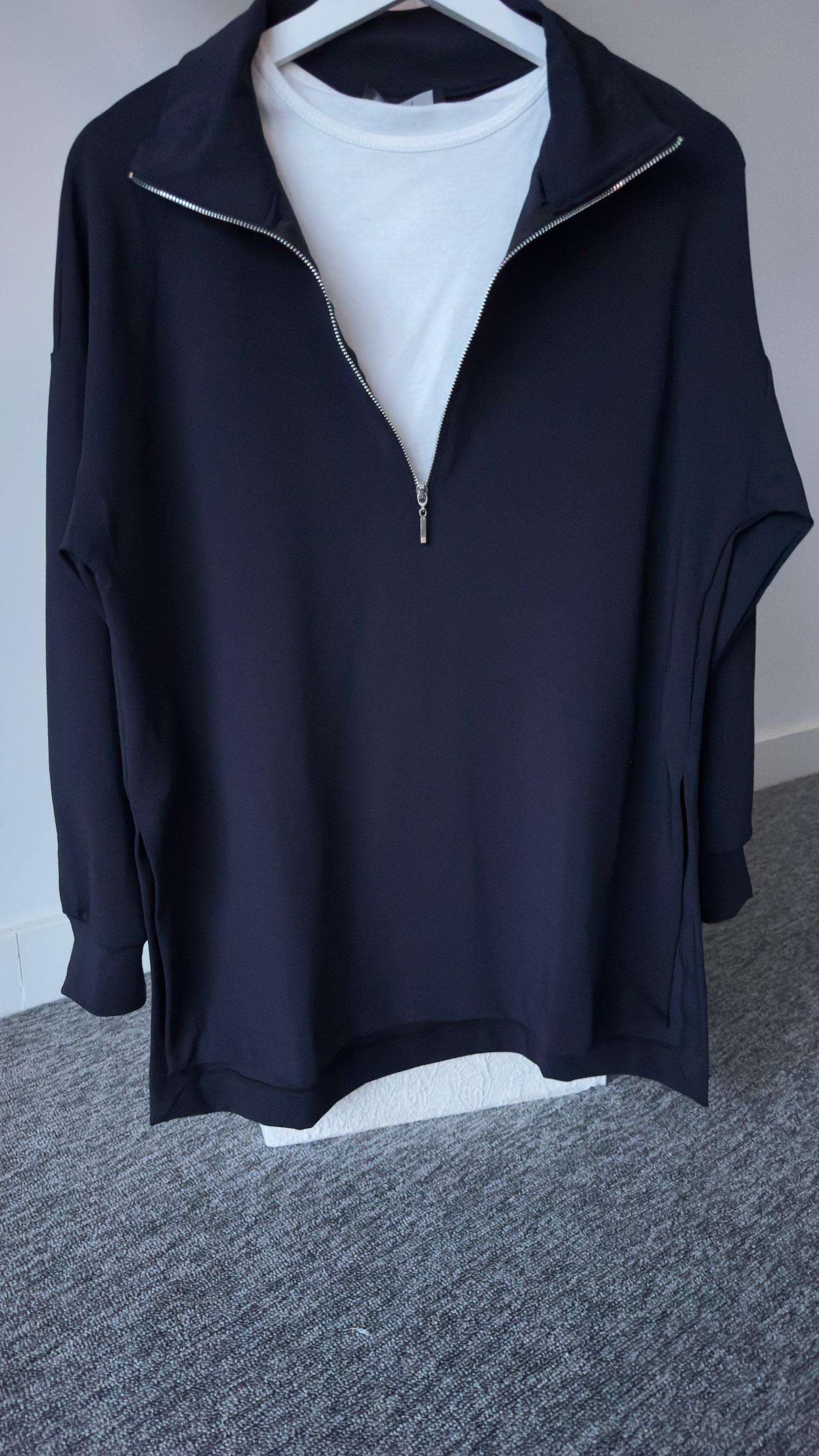 Yırtmaçlı Fermuar Detay Crep Laci Sweat