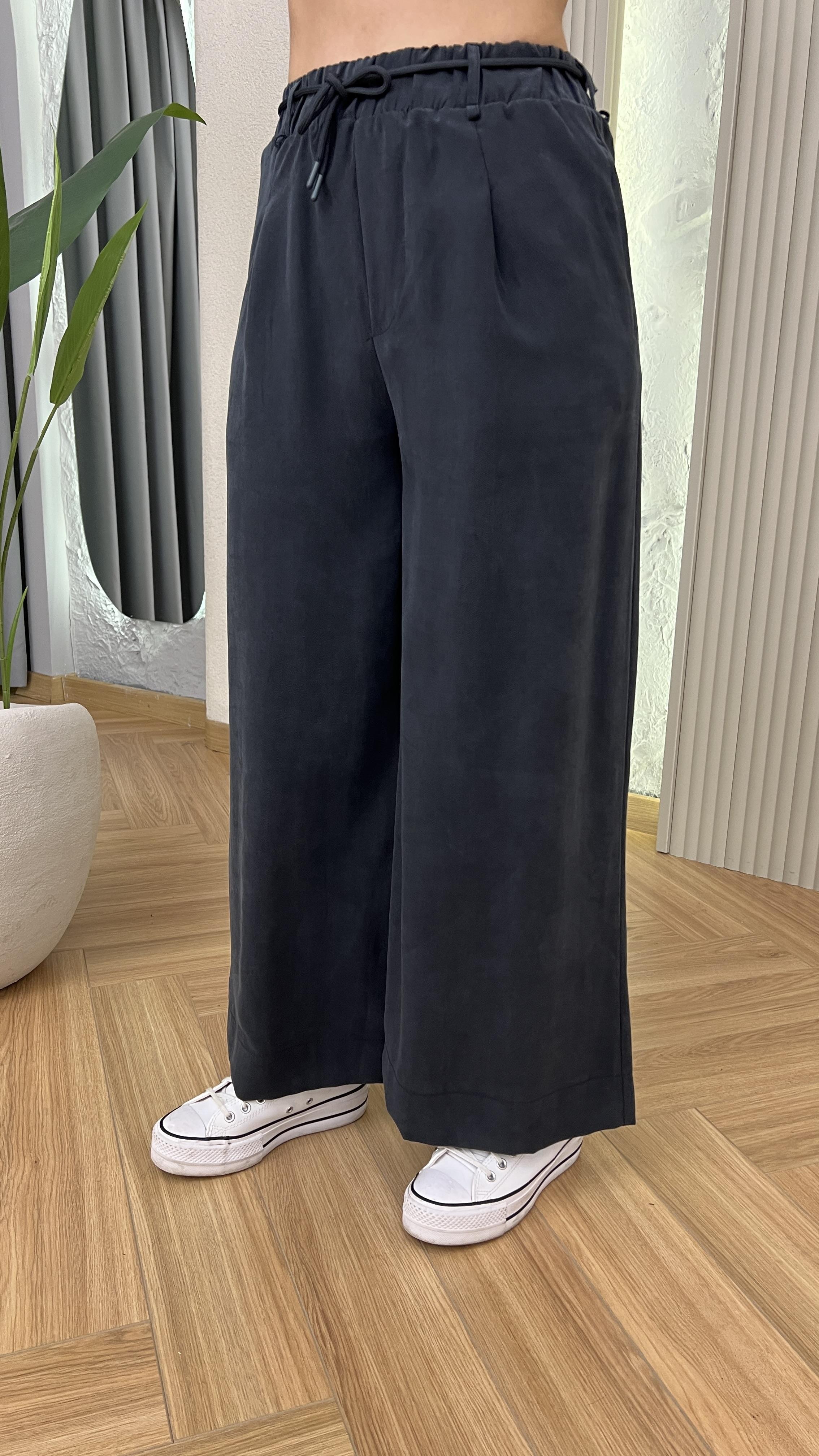 Lilya Bol Paça Bel Lastikli Tensel Pantolon