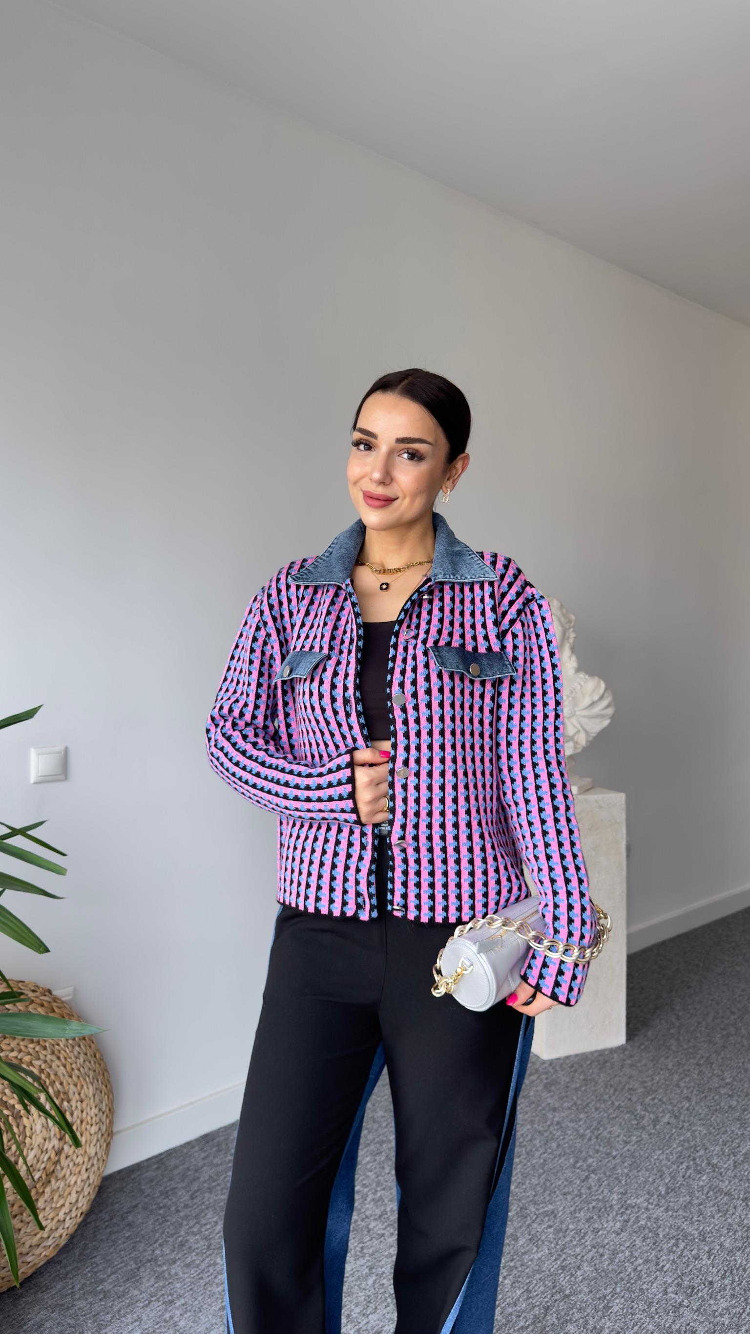 Marka Model Denim Garnili Renkli Triko Hırka