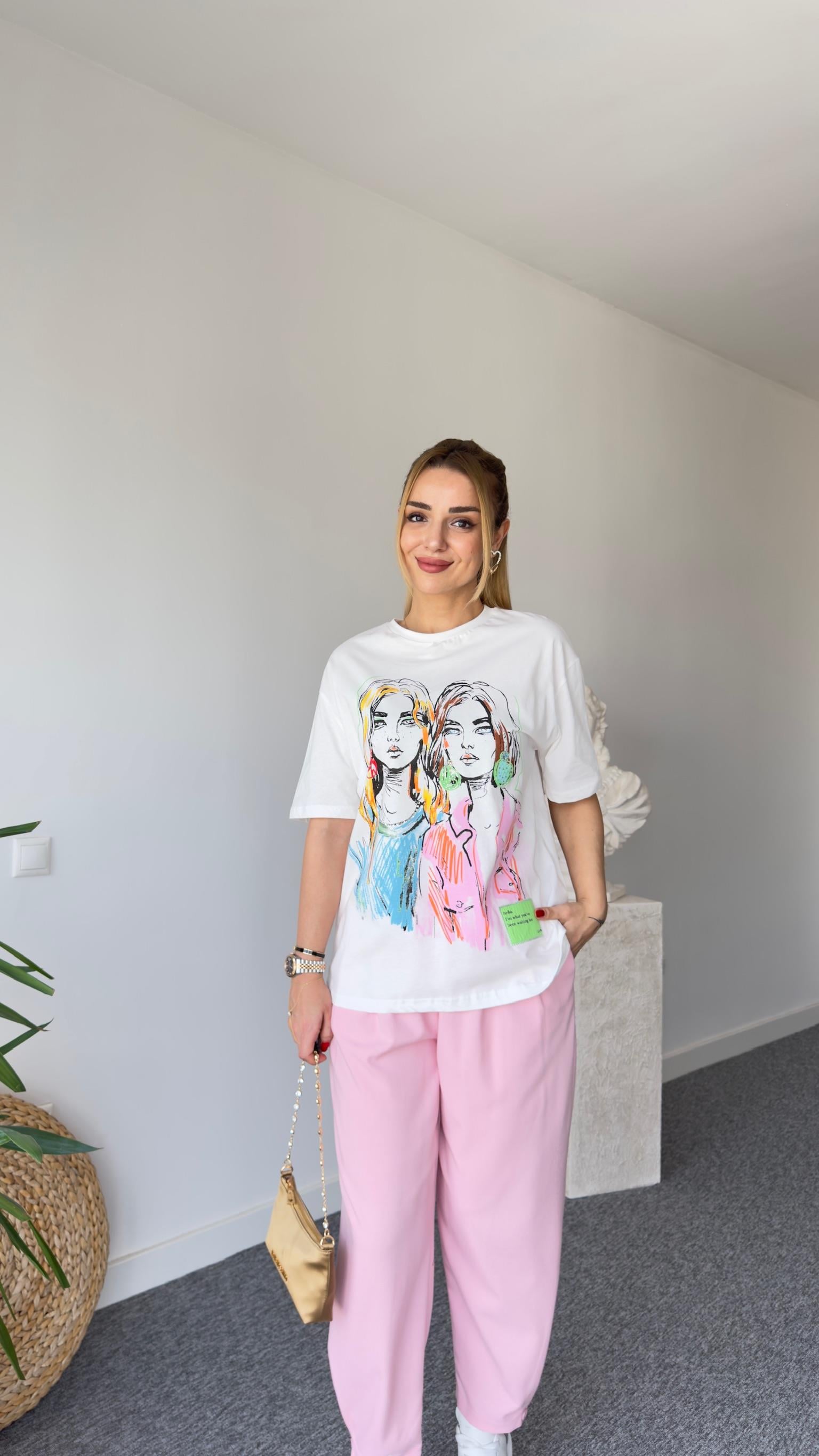 Lejos Kız Baskı Taş Detaylı Tshirt