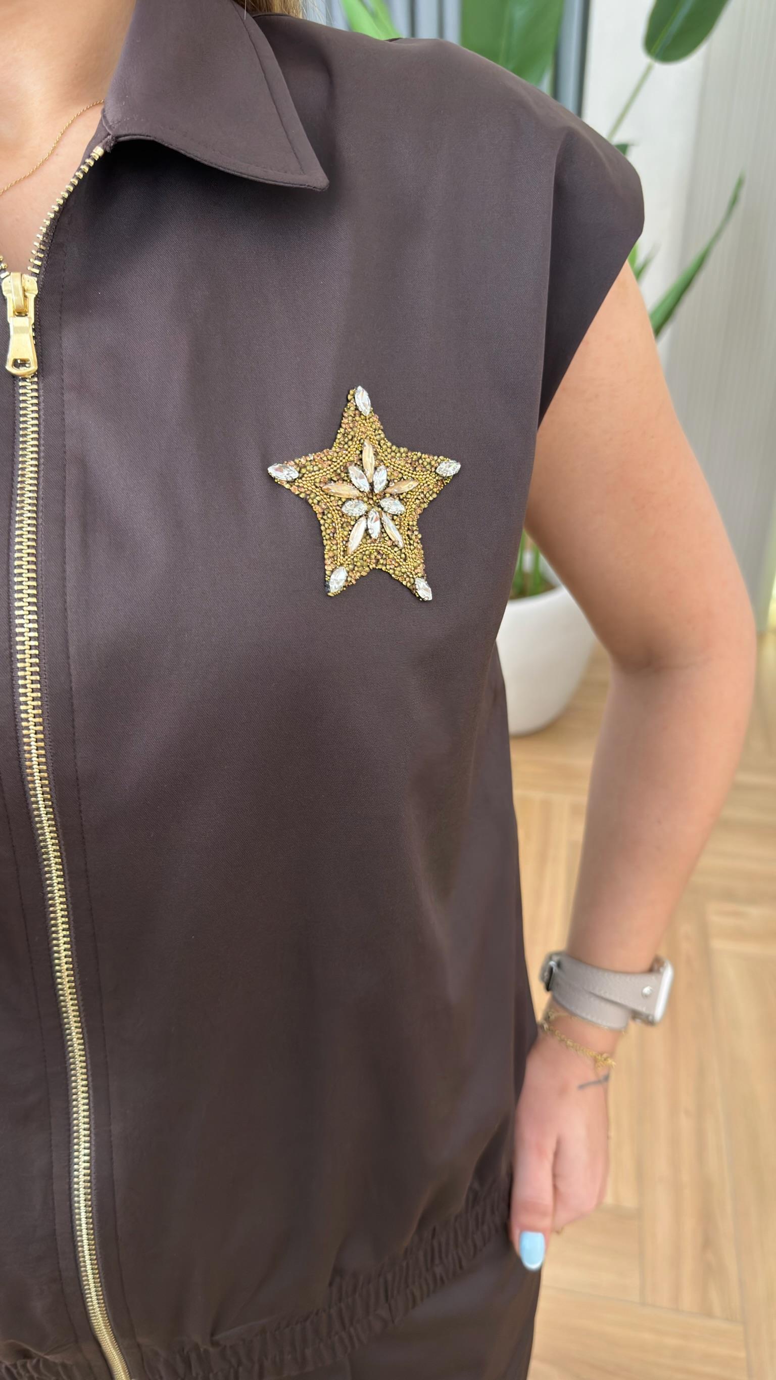 Loyal Yıldız Taş Detaylı Kahve Premium Takım