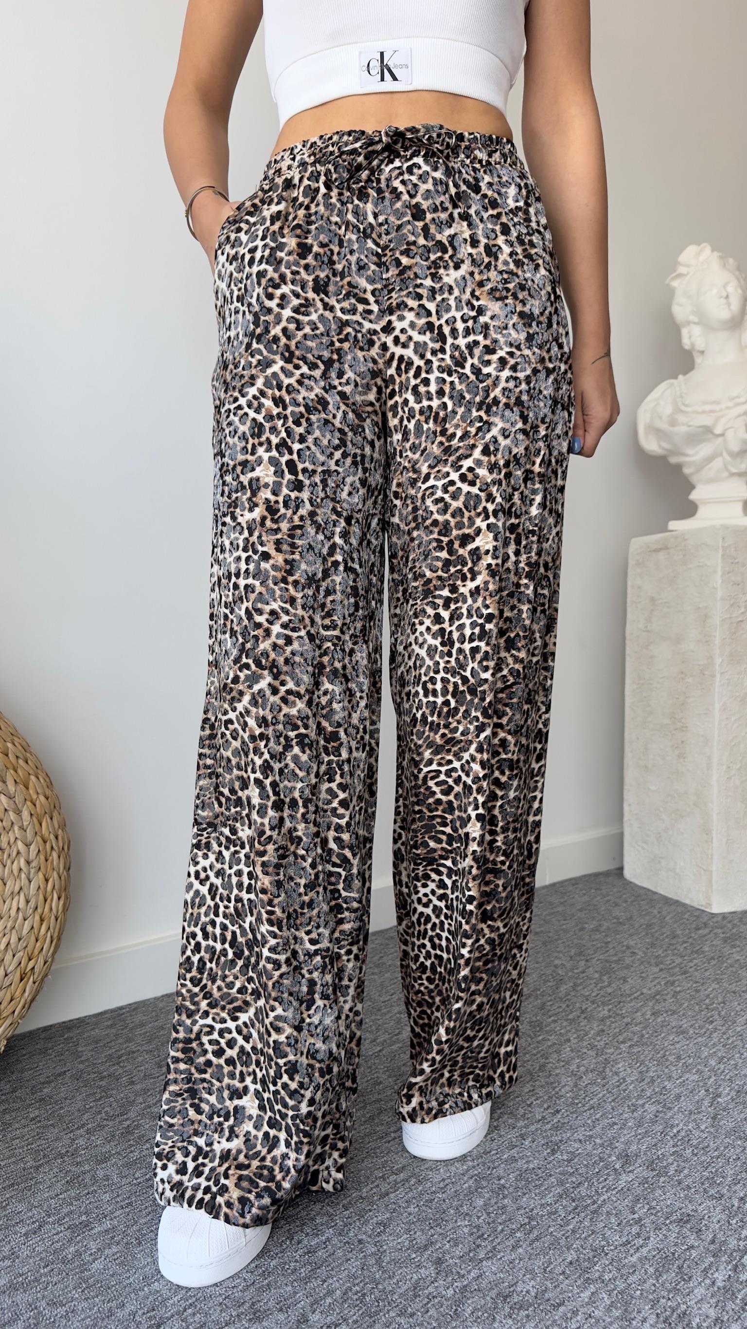 Corre Bel Lastikli Leopar Desen Pantolon