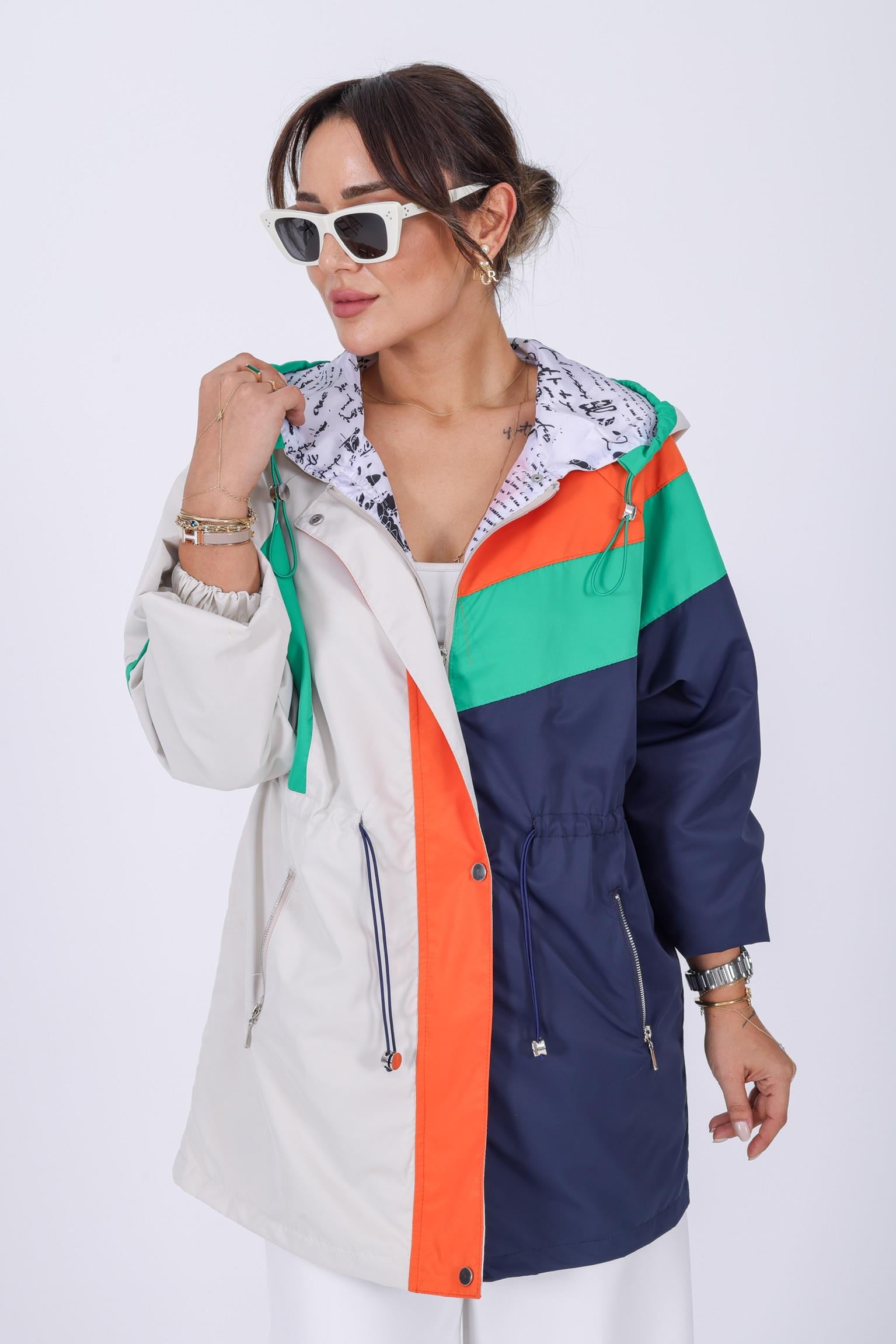 Çok Renkli Tasarım Trençkot