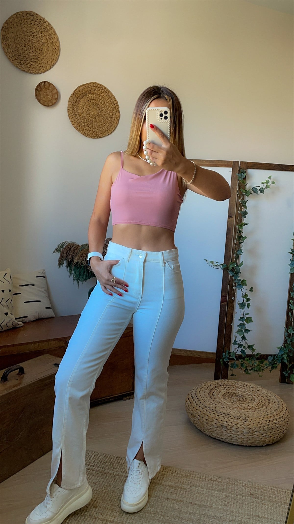 Asimetrik Pudra Crop