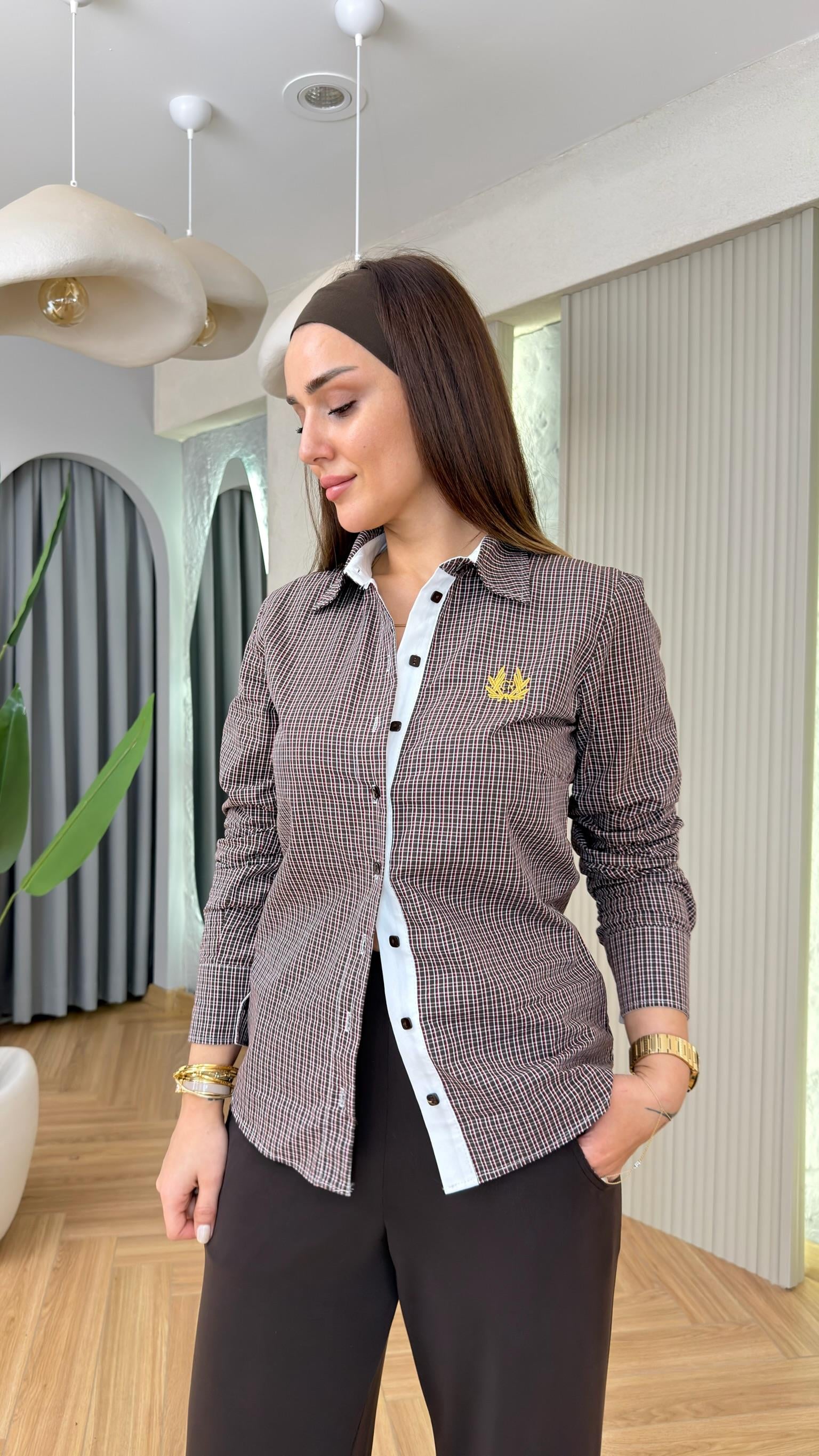 Kahve Slage Premium Gömlek Pantolon Takım