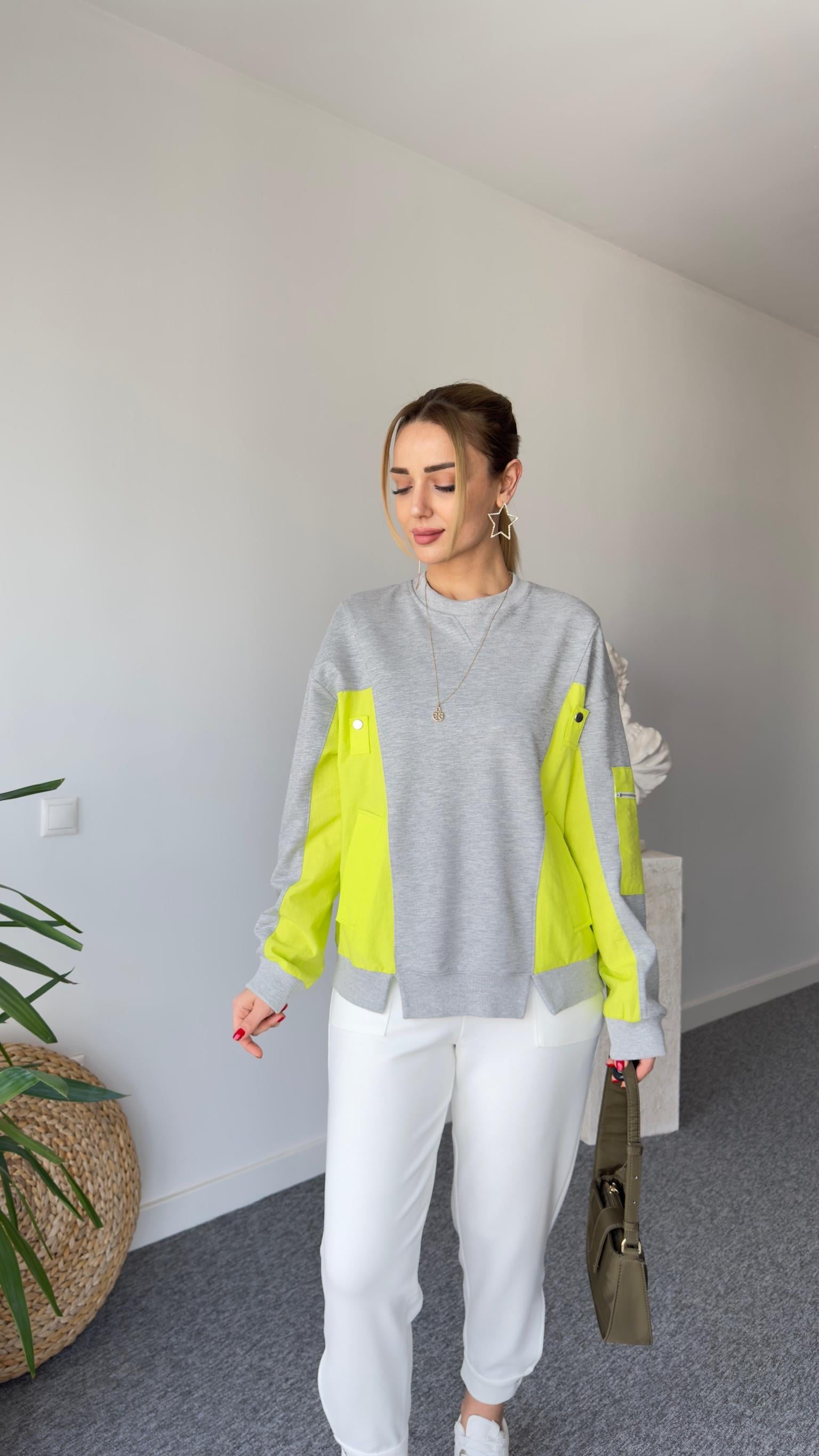 Tws Model Yeşil Paraşüt Garnili Sweat