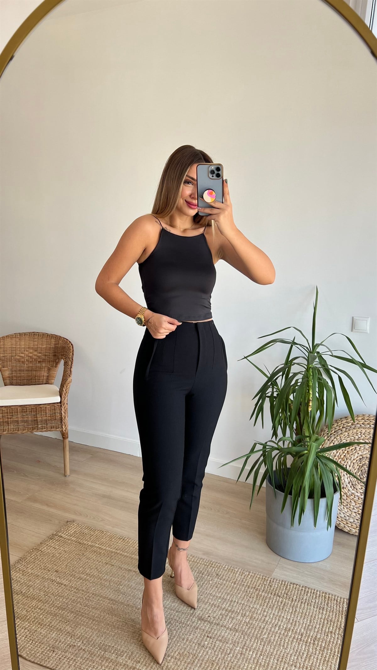 Siyah İnce Askı Atlet