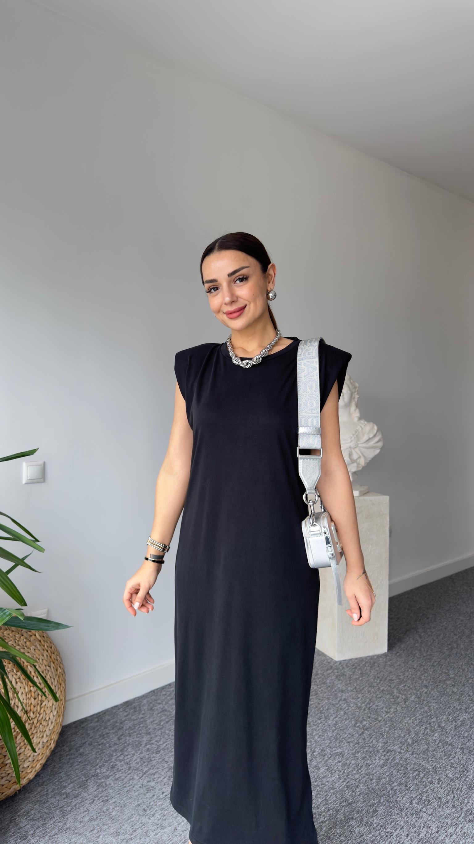 Modal Kumaş Yırtmaçlı Basic Elbise