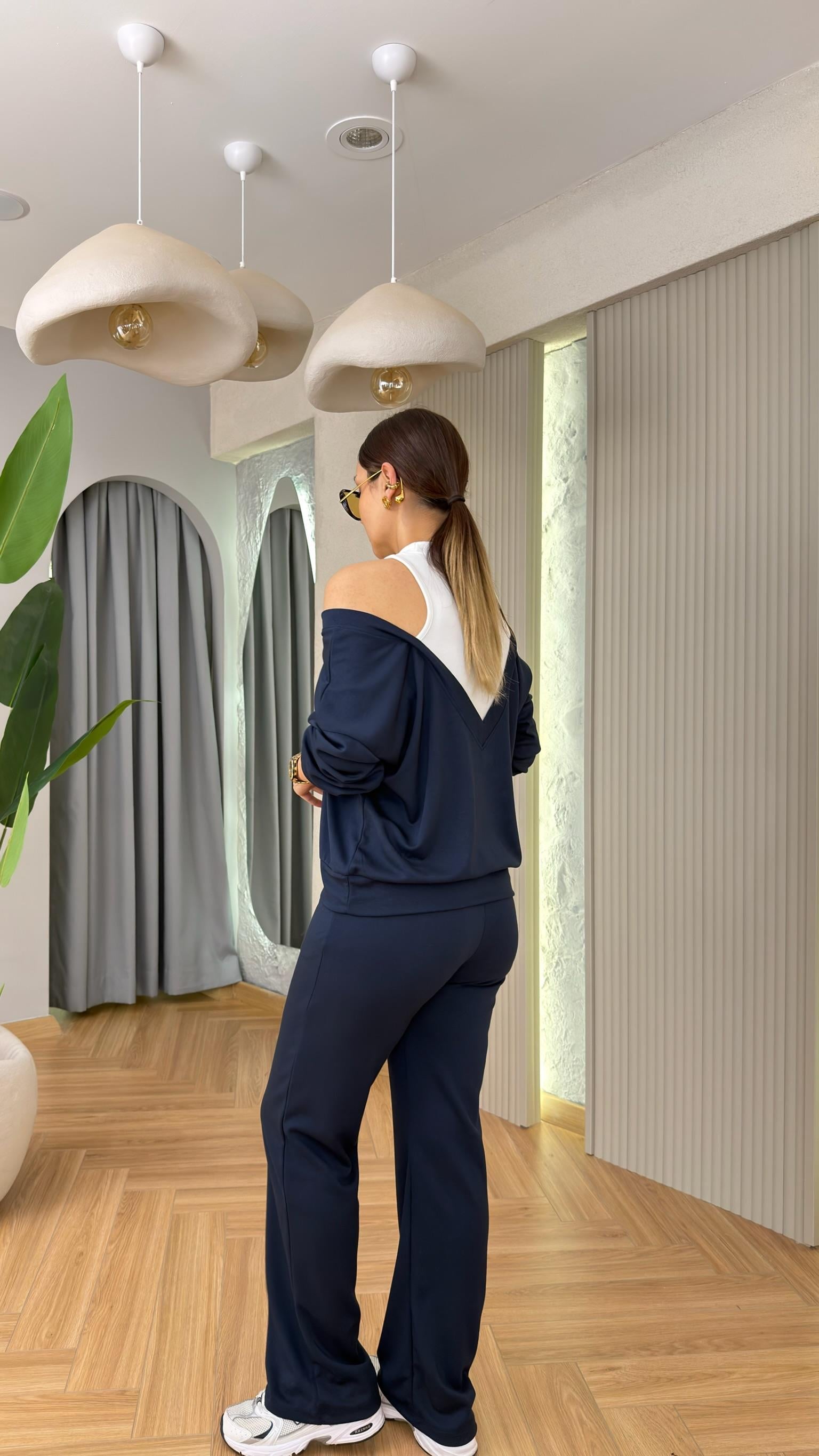 Lacivert Purina Atlet Detaylı Modal Takım