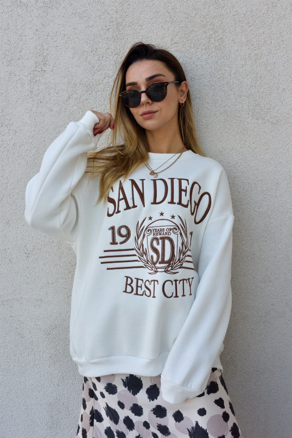 San Diego Nakışlı Sweatshirt