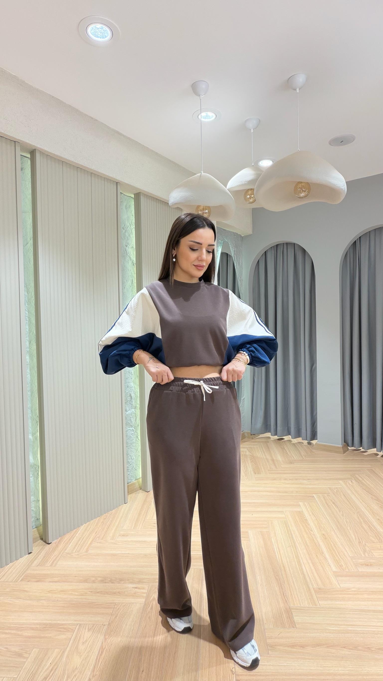 Kahve Color Blok Mix Tasarım Takım