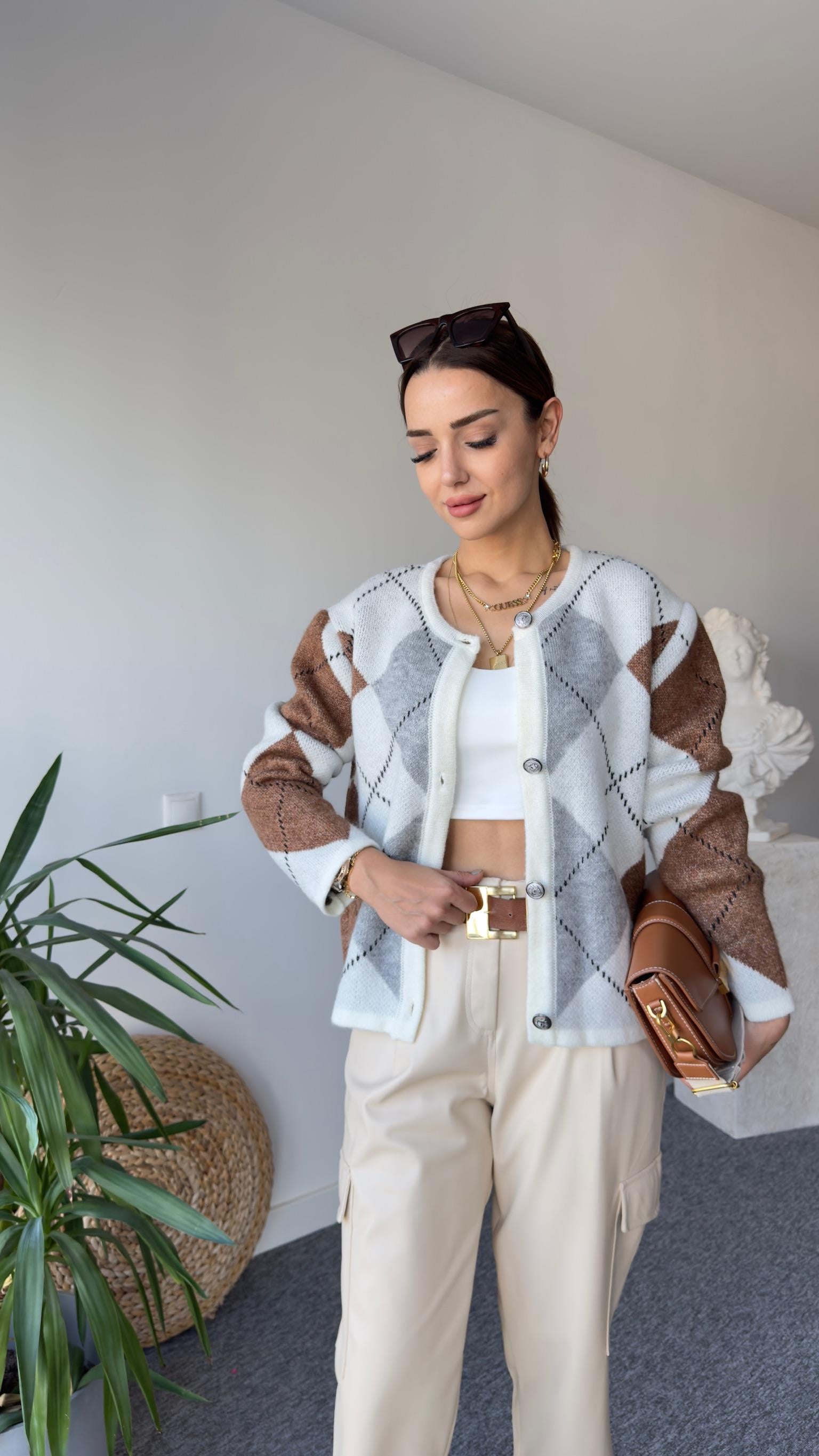Massi Model Baklava Desen Hırka