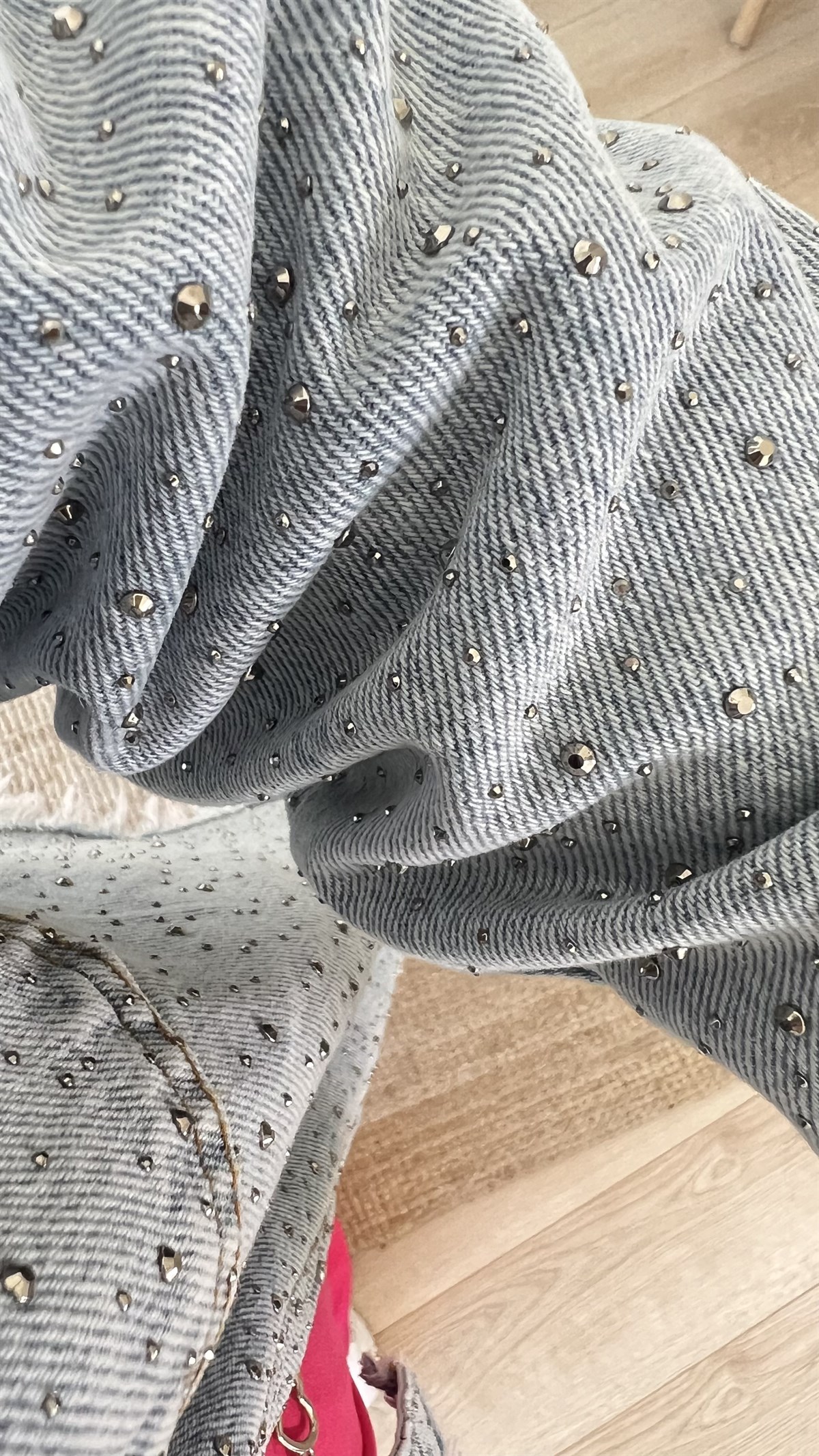 Zara Model Taş Detaylı Jean Ceket