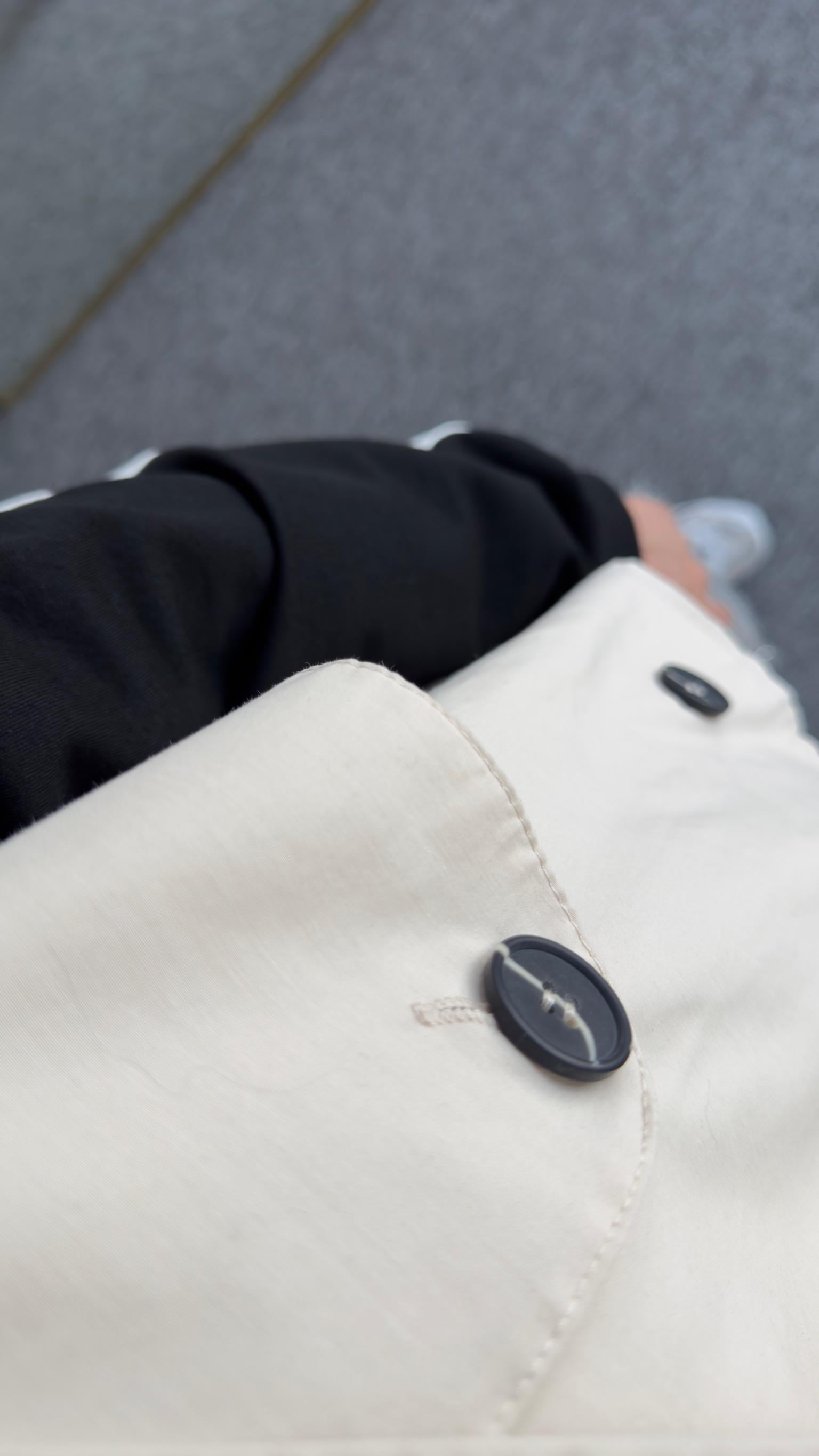 Saul Kollar Şeritli Bej Trençkot